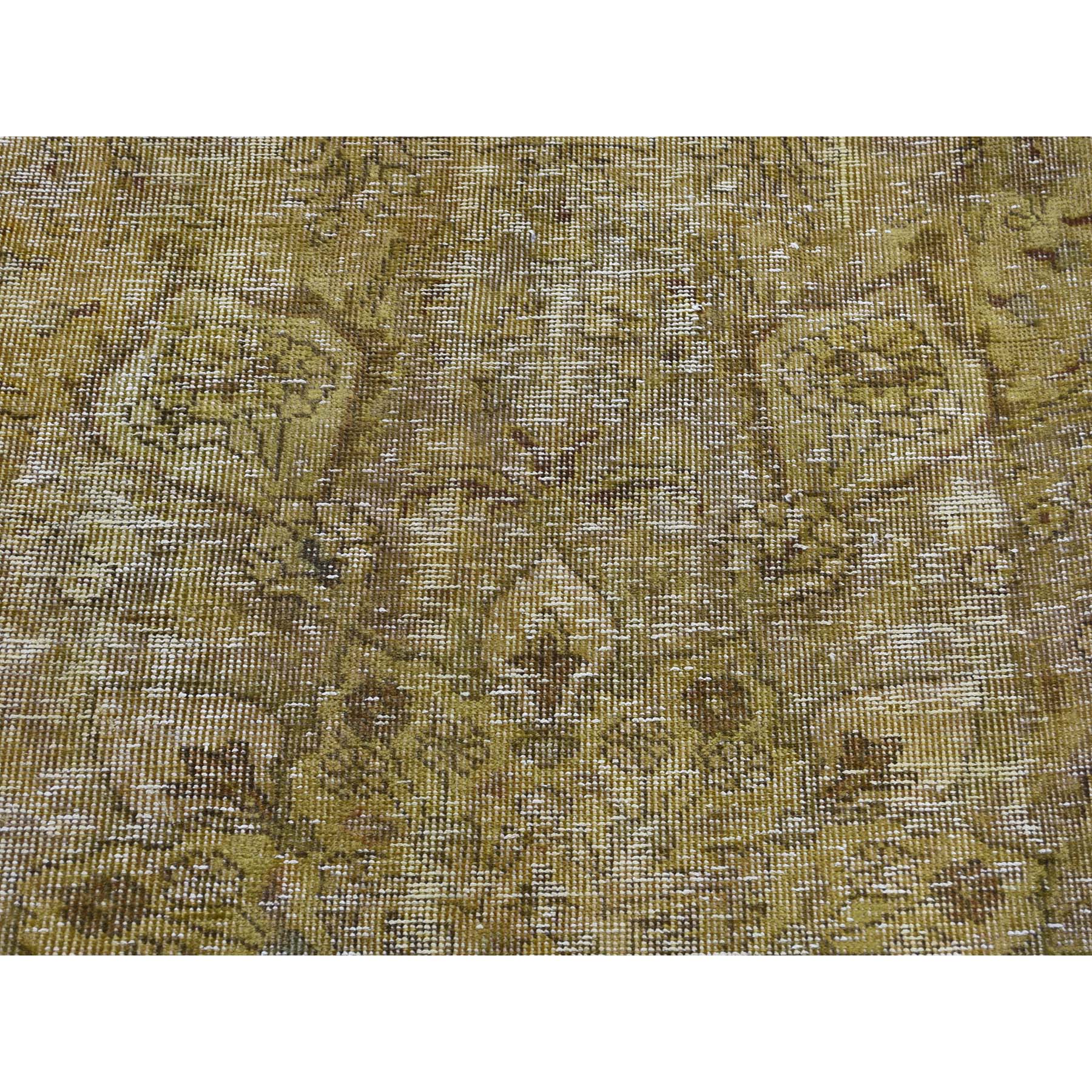 8-x11- Gold Overdyed Persian Tabriz Sheared Low Hand Knotted Oriental Rug 