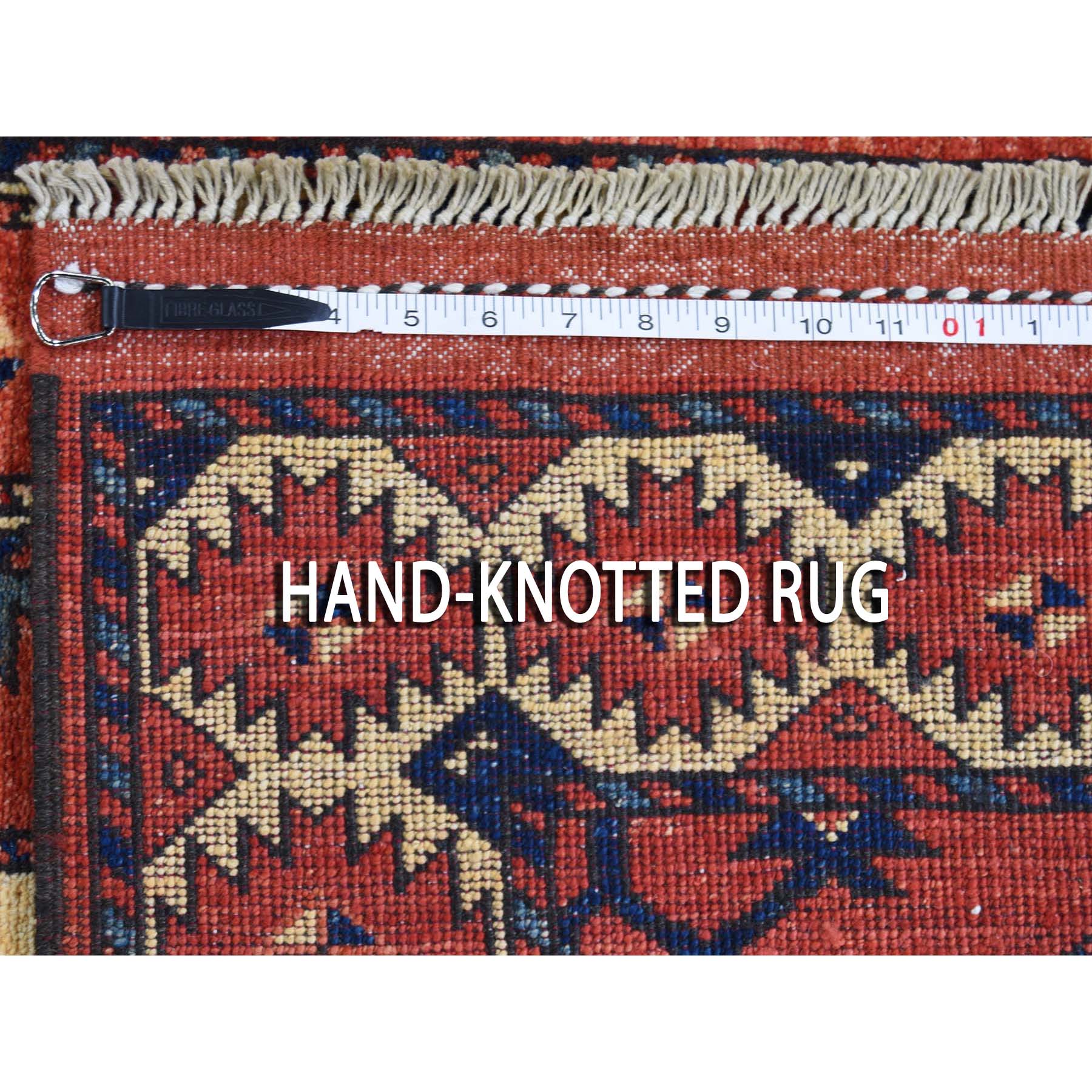 2-10 x9-9  Afghan Ersari Elephant Feet Design Hand-Knotted Runner Oriental Rug 