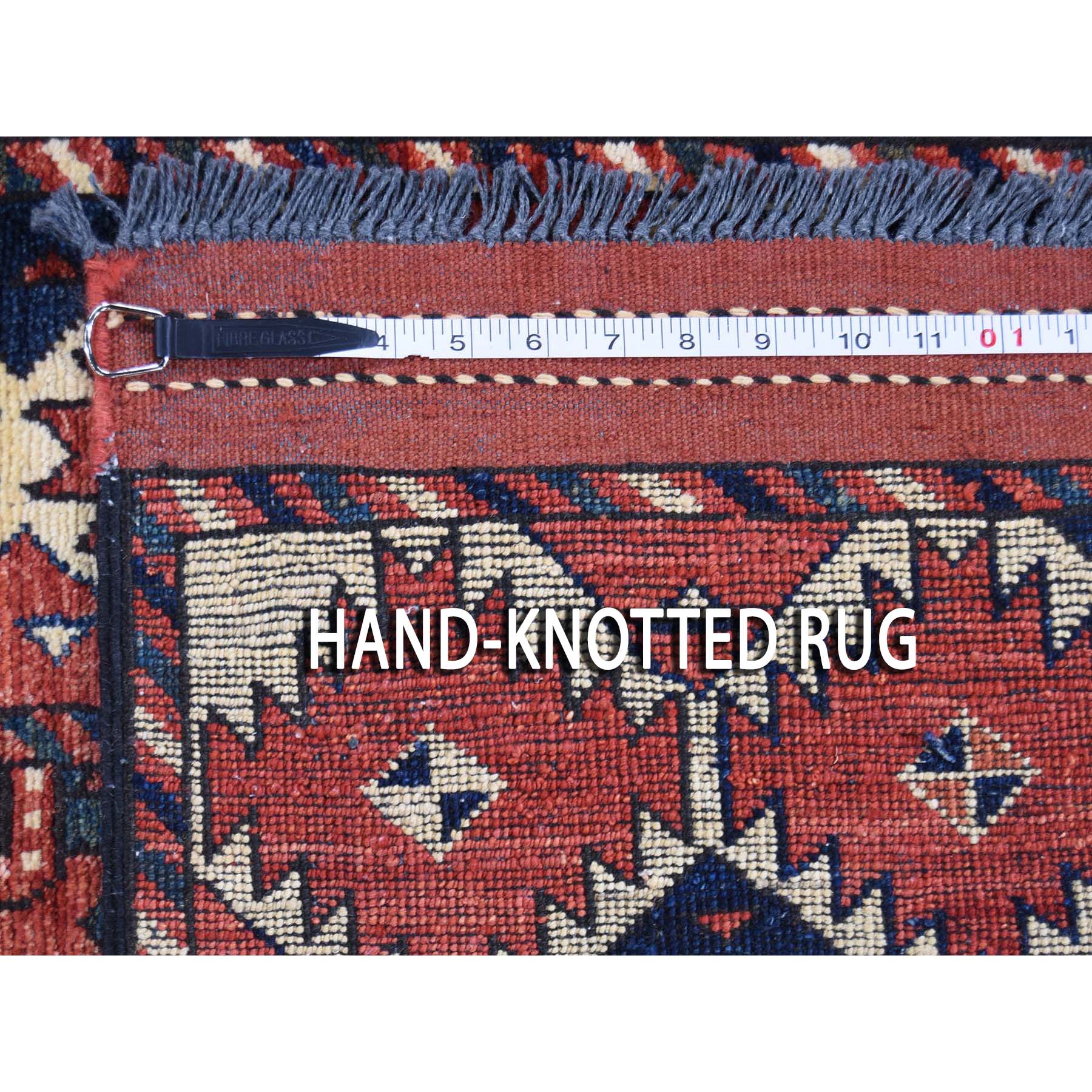 2-10 x9-4  Pure Wool Runner Elephant Feet Design Afghan Ersari Hand Knotted Rug 