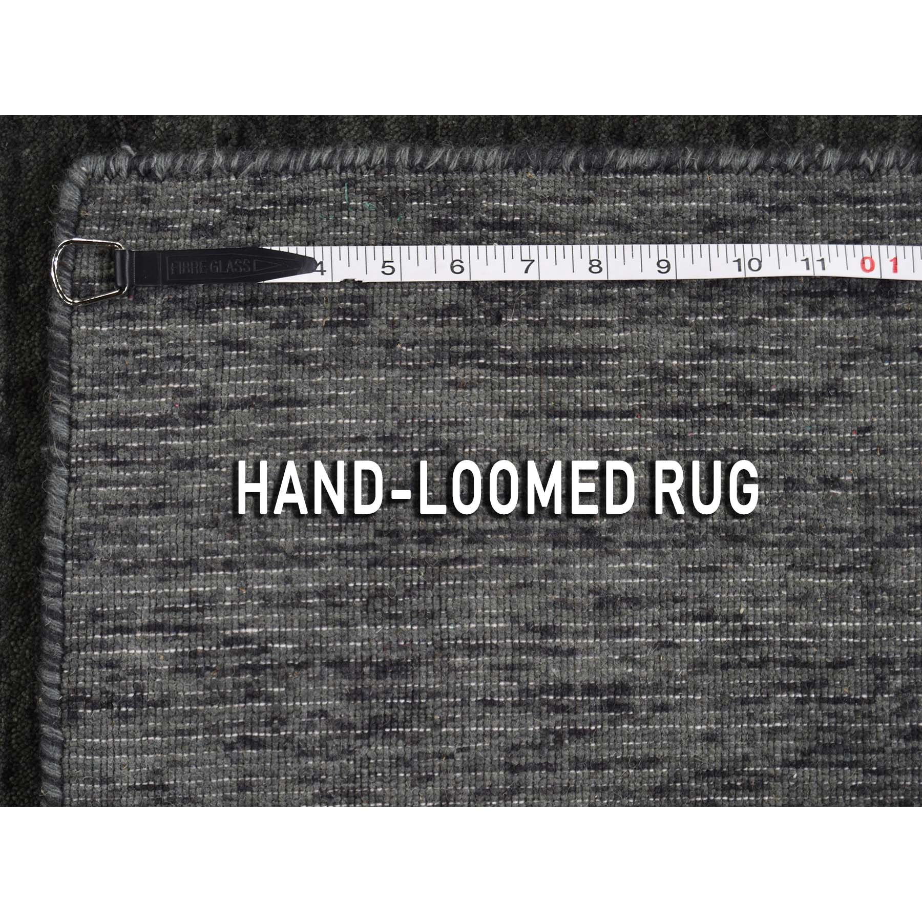5-x7-9  Navy Blue Hand Loomed Gabbeh Pure Wool Thick and Plush Oriental Rug 
