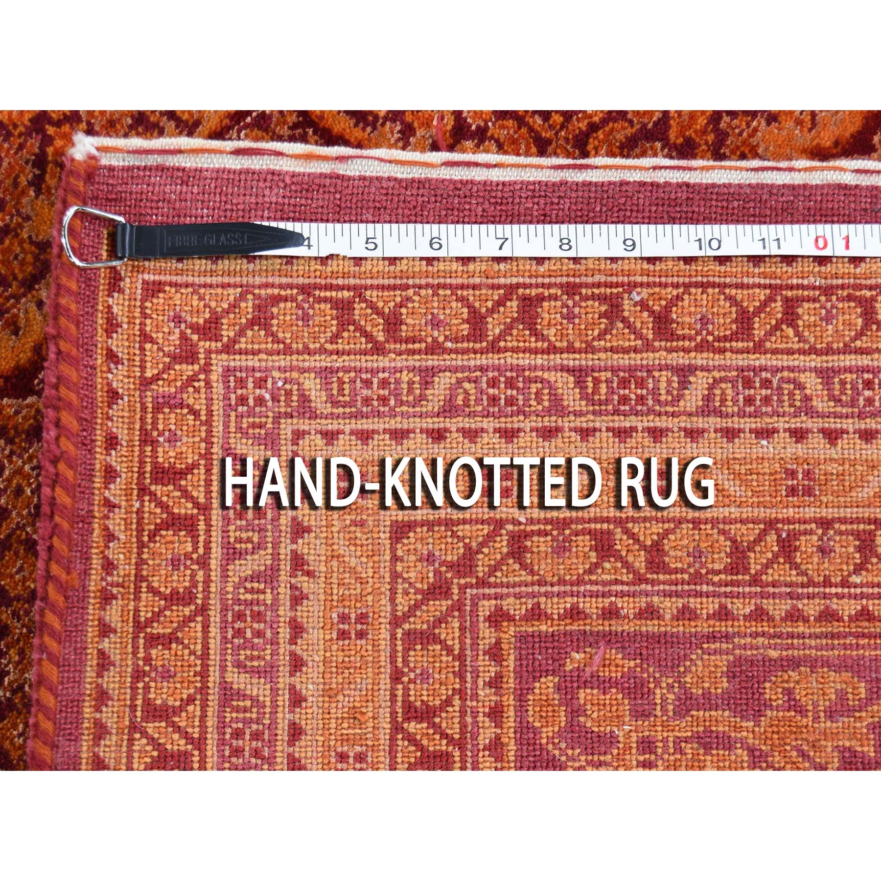 9-x12-1  Orange Tabriz Mahi Hand Knotted Wool and Silk Oriental Rug 