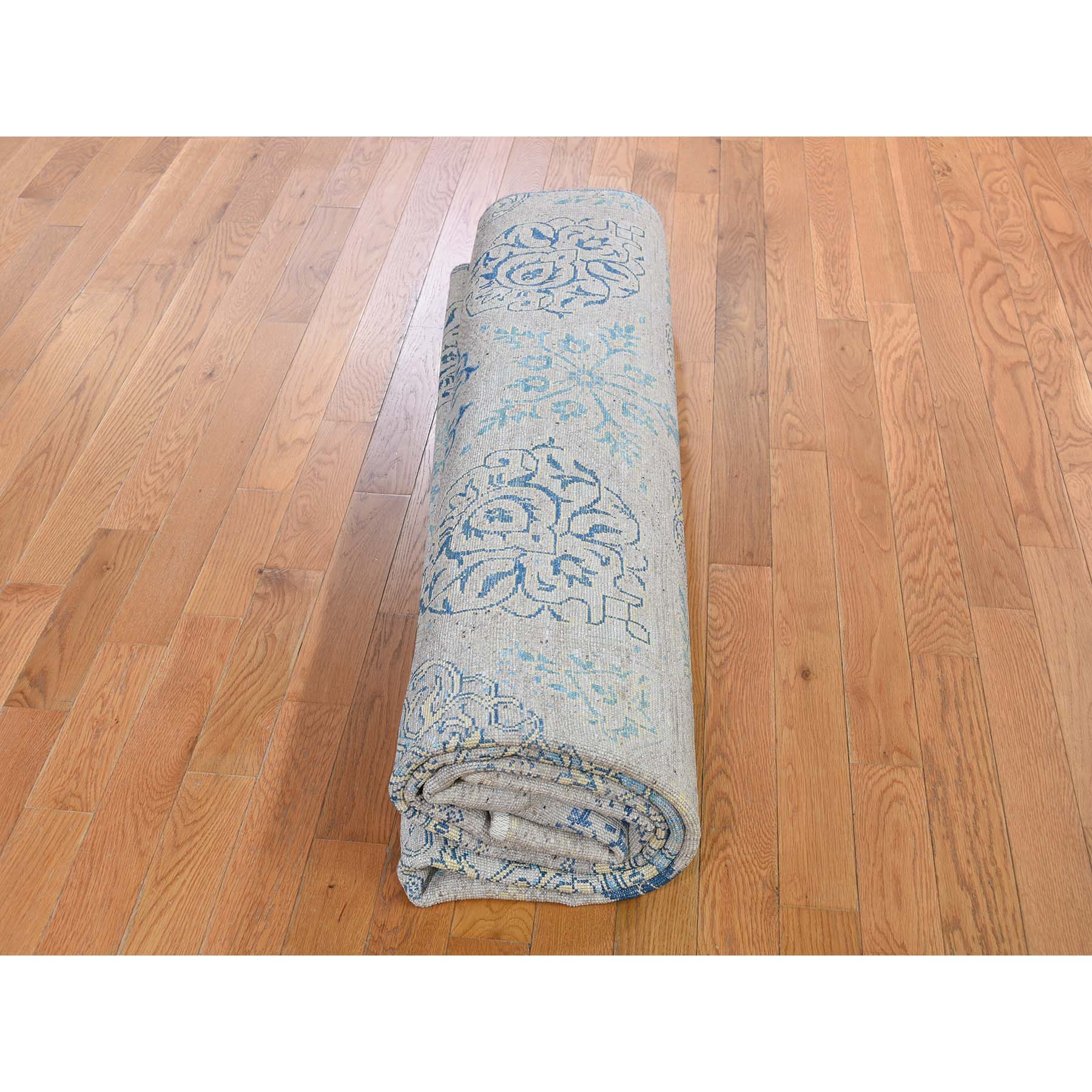 8-1 x9-9  Wool And Silk Textured Hi-Low Pile Ottoman Influence Hand-Knotted Modern Oriental Rug 