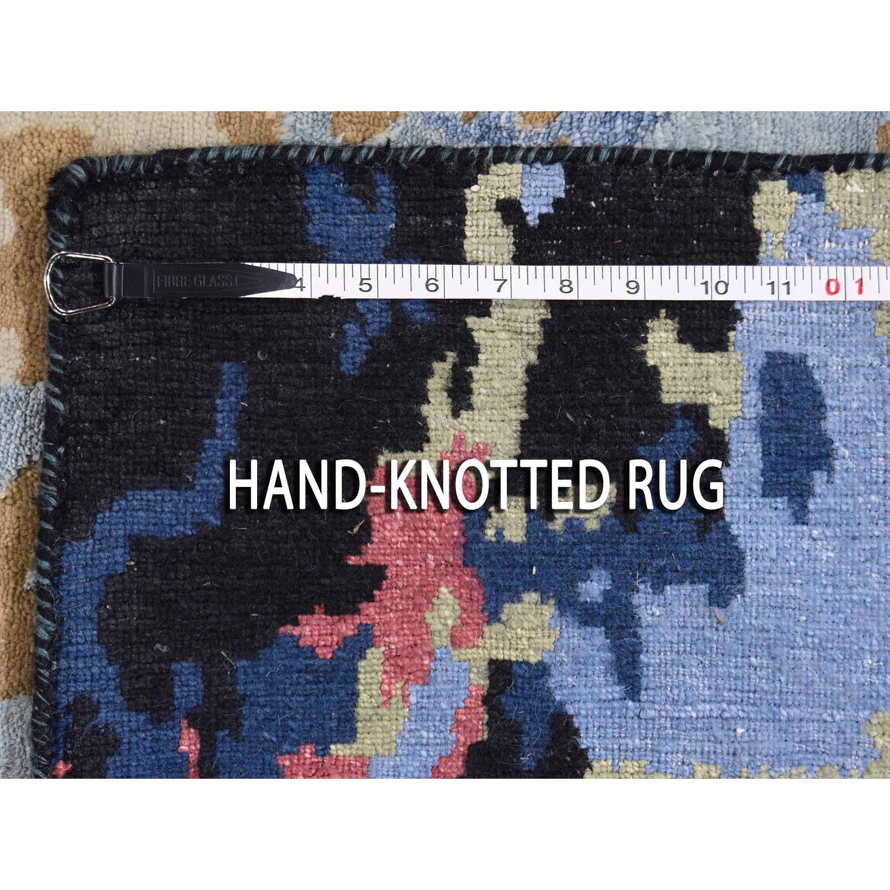 10-1 x13- Hi-Low Pile Abstract Design Wool And Silk Hand-Knotted Oriental Rug 