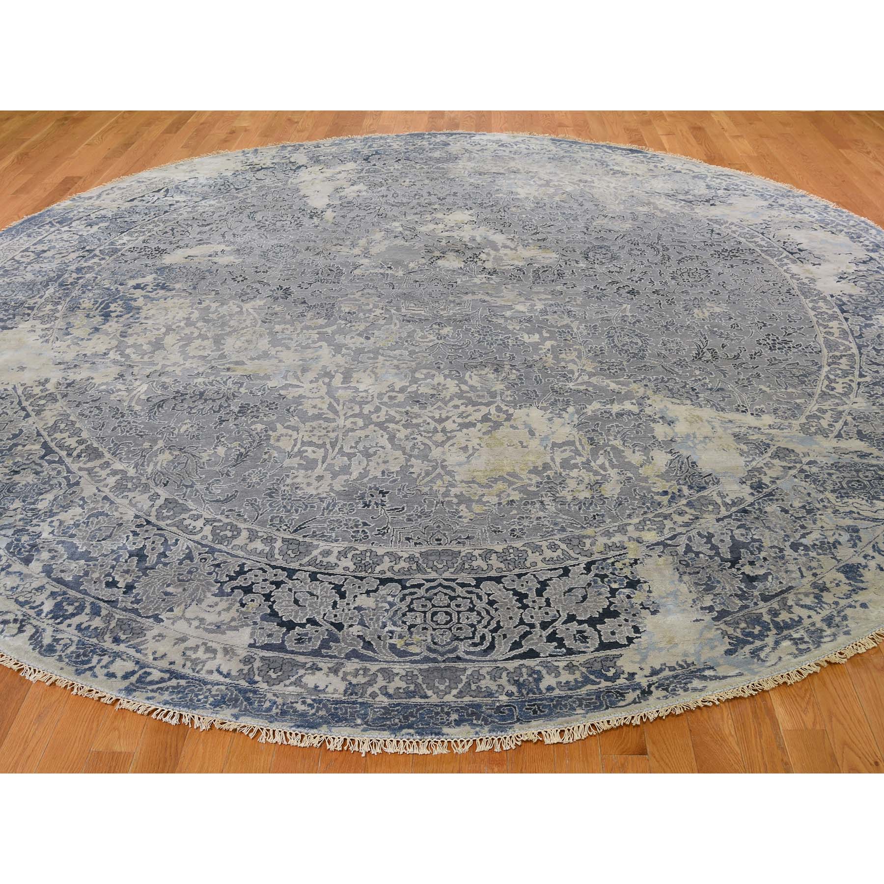 11-10 x11-10  Round Broken Persian Design With Pure Silk Hand-Knotted Oriental Rug 