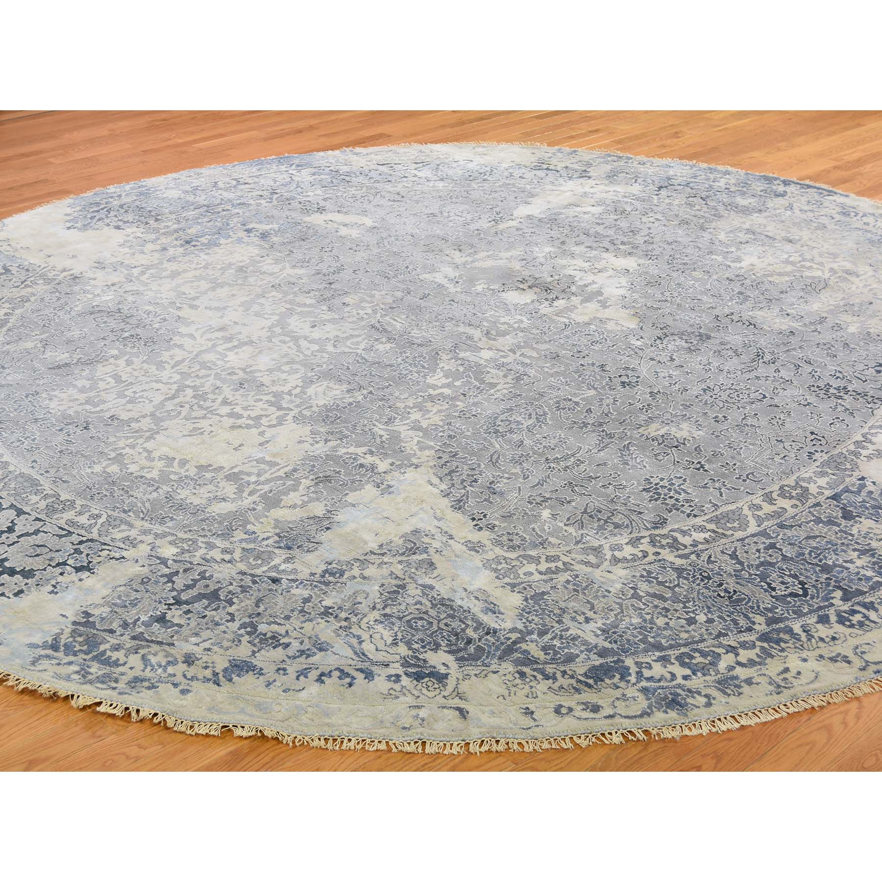 11-10 x11-10  Round Broken Persian Design With Pure Silk Hand-Knotted Oriental Rug 