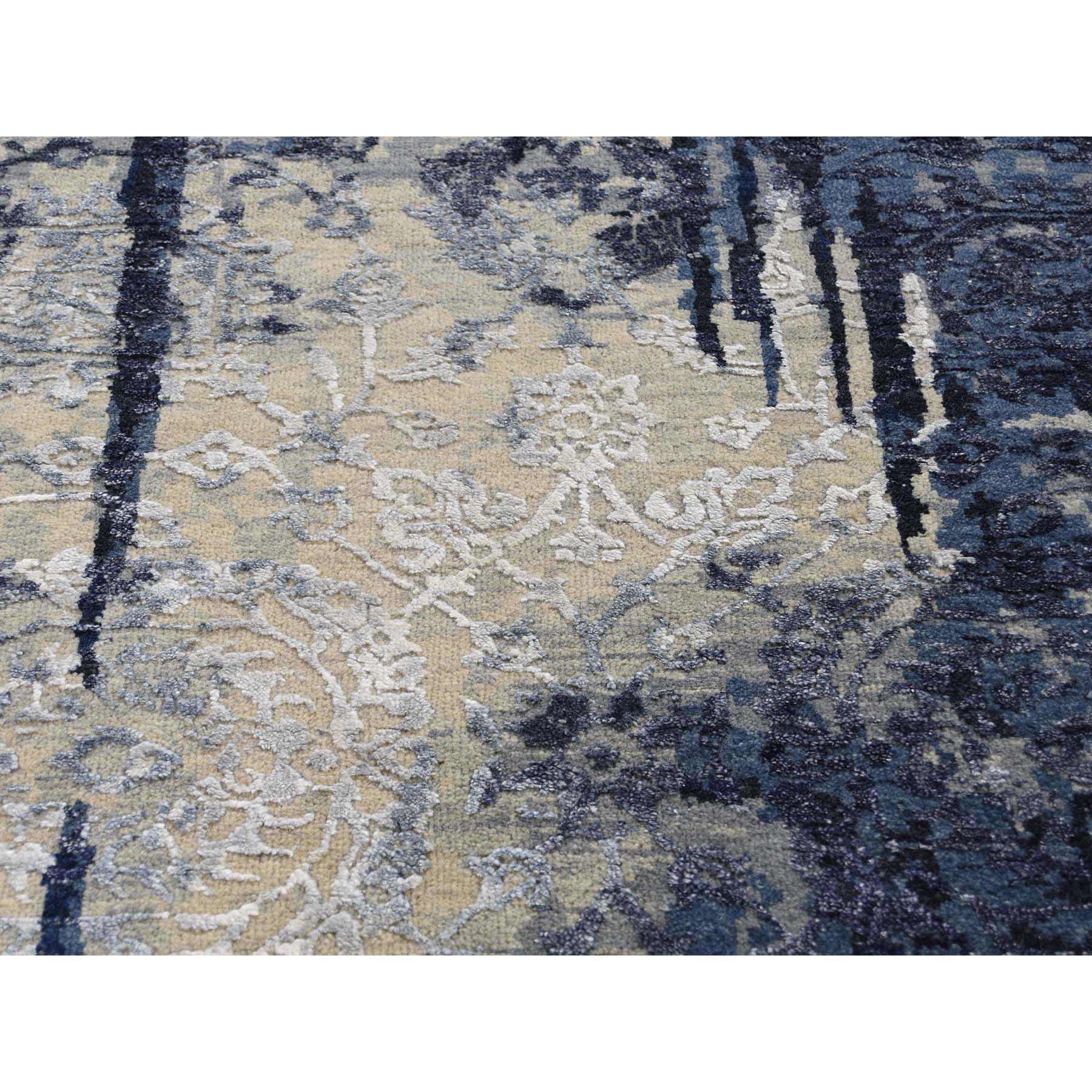 8-x9-9  Wool And Silk Shibori Design Tone On Tone Hand-Knotted Oriental Rug 