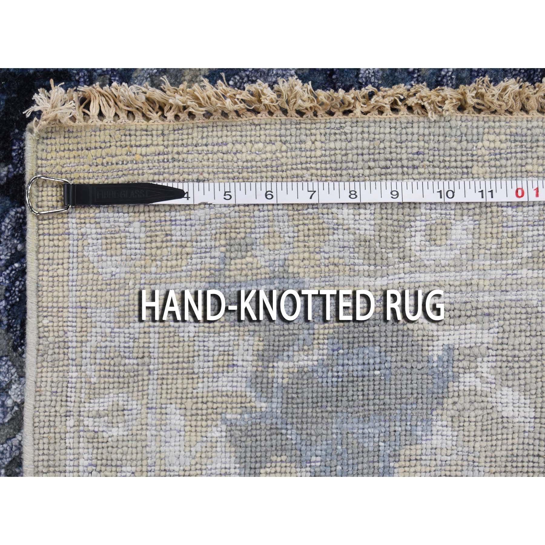 8-x9-9  Wool And Silk Shibori Design Tone On Tone Hand-Knotted Oriental Rug 