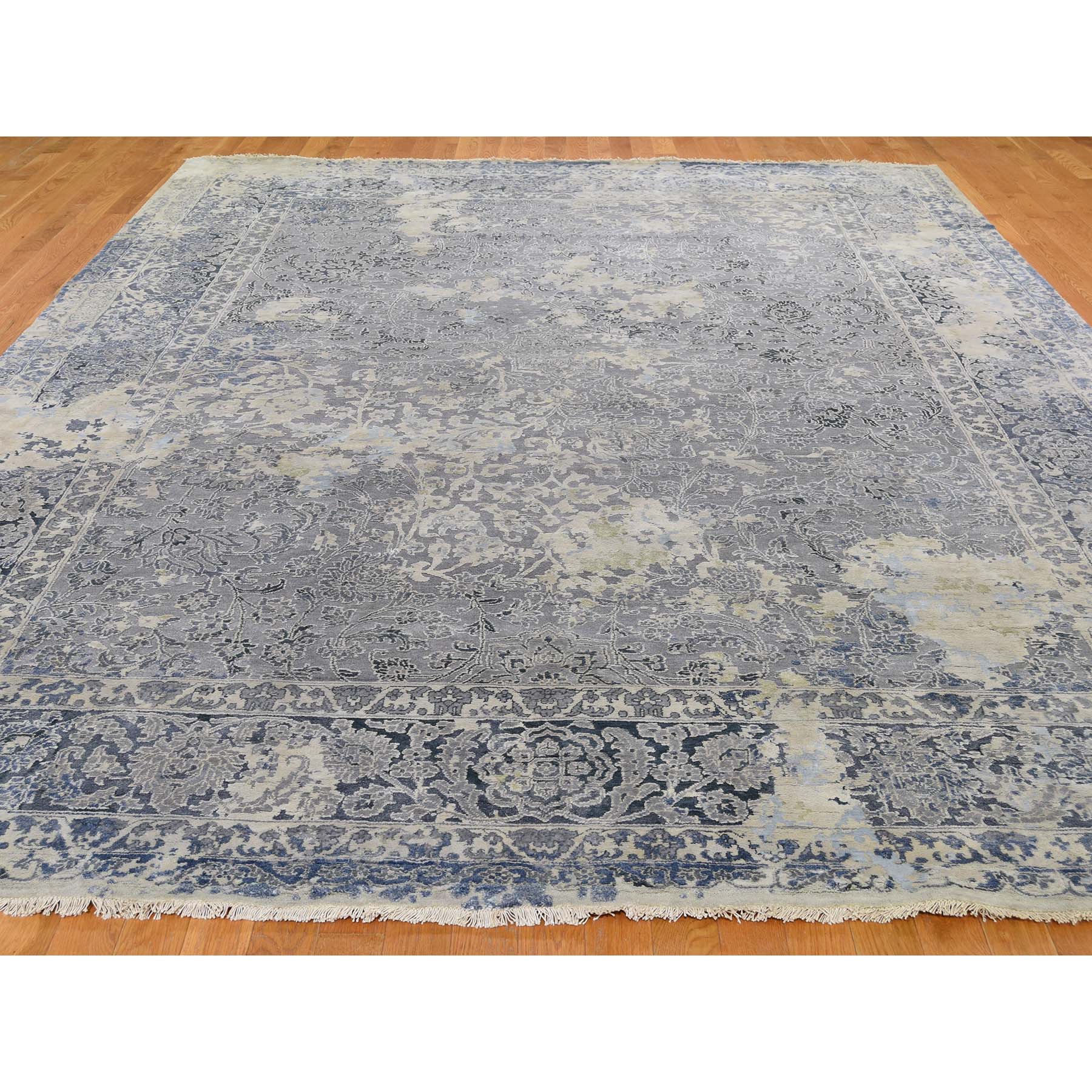 9-x12- Broken Persian Design Wool With Pure Silk Hand-Knotted Oriental Rug 