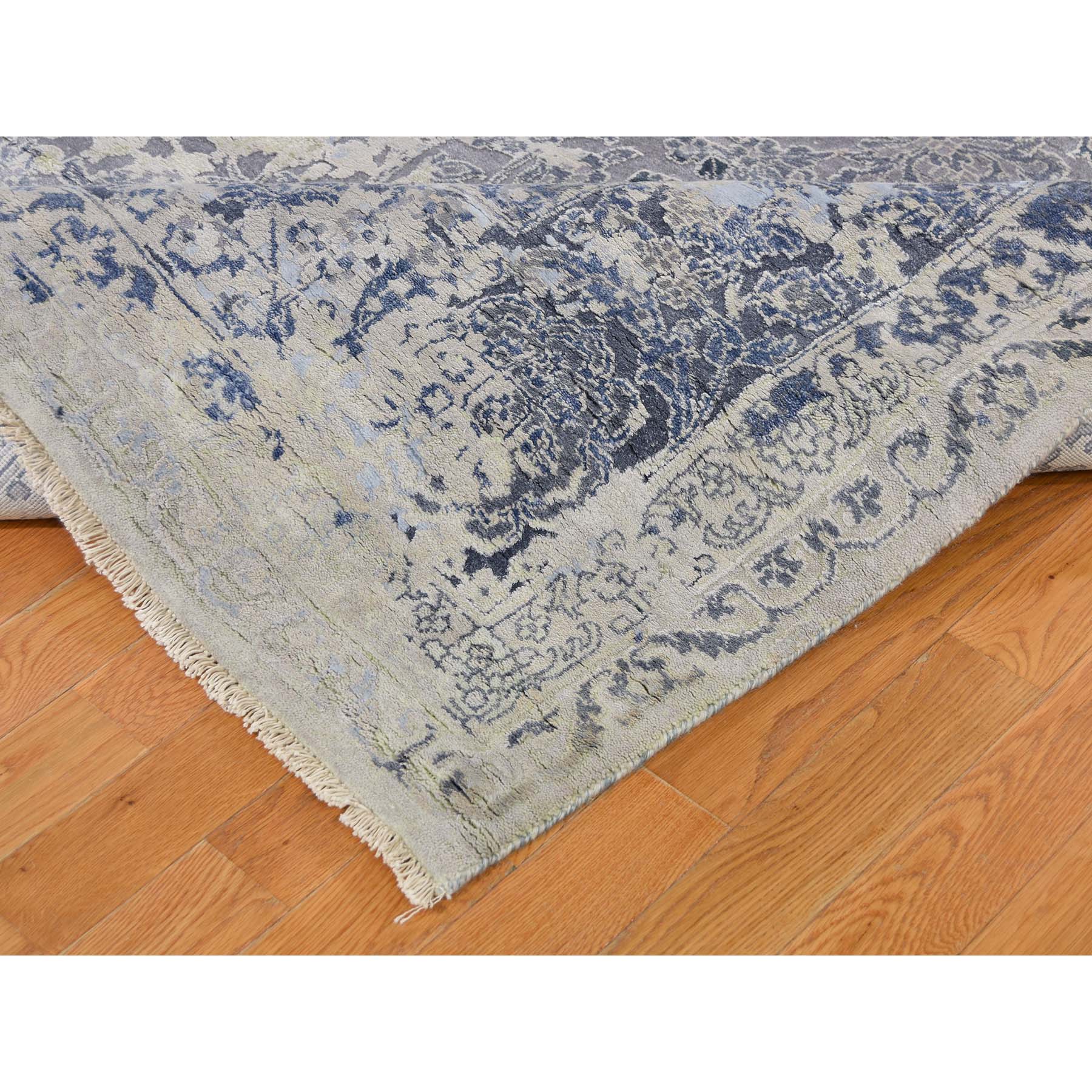 9-x12- Broken Persian Design Wool With Pure Silk Hand-Knotted Oriental Rug 