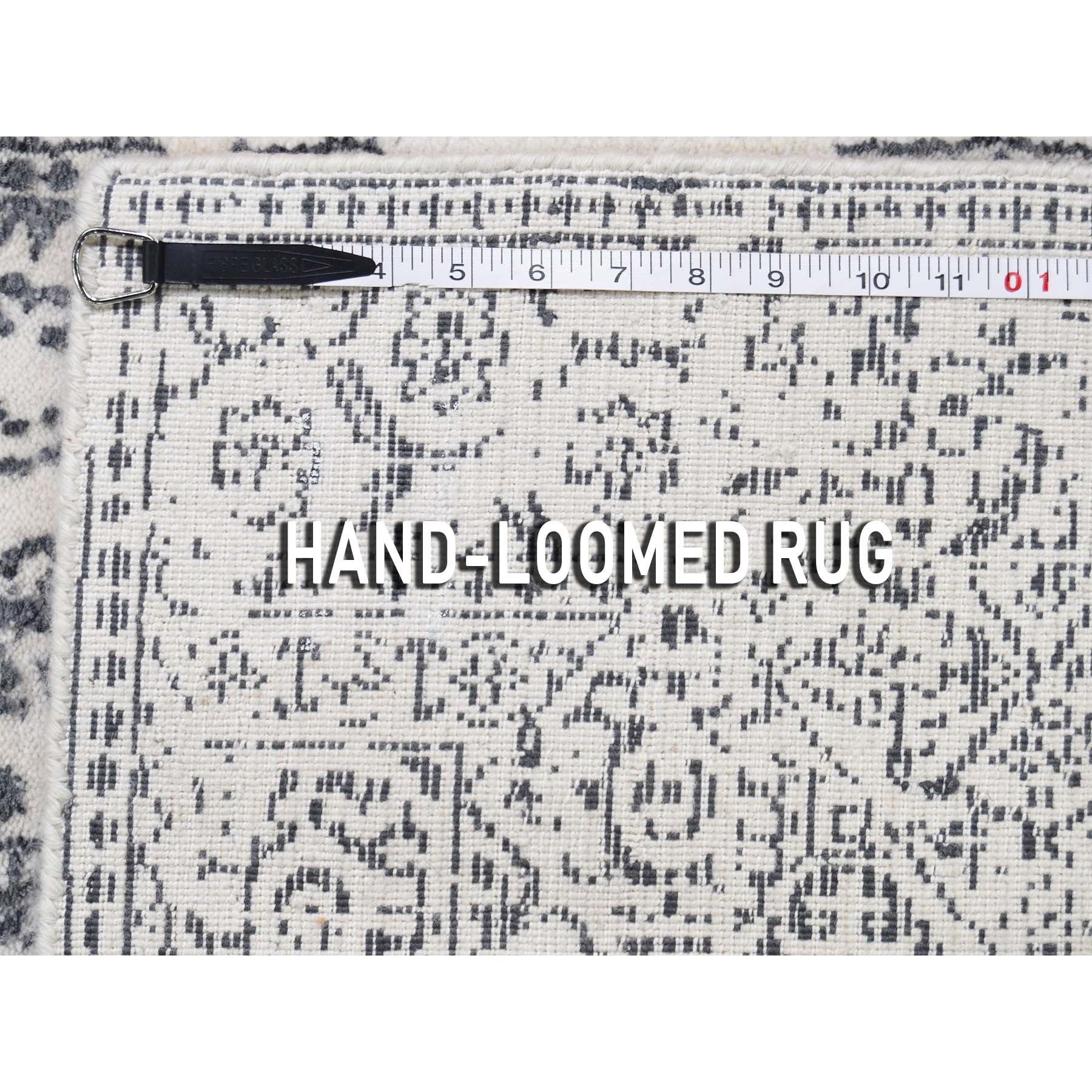 2-5 x5-10  Ivory Hand-Loomed With Mamluk Erased Design Runner Oriental Rug 