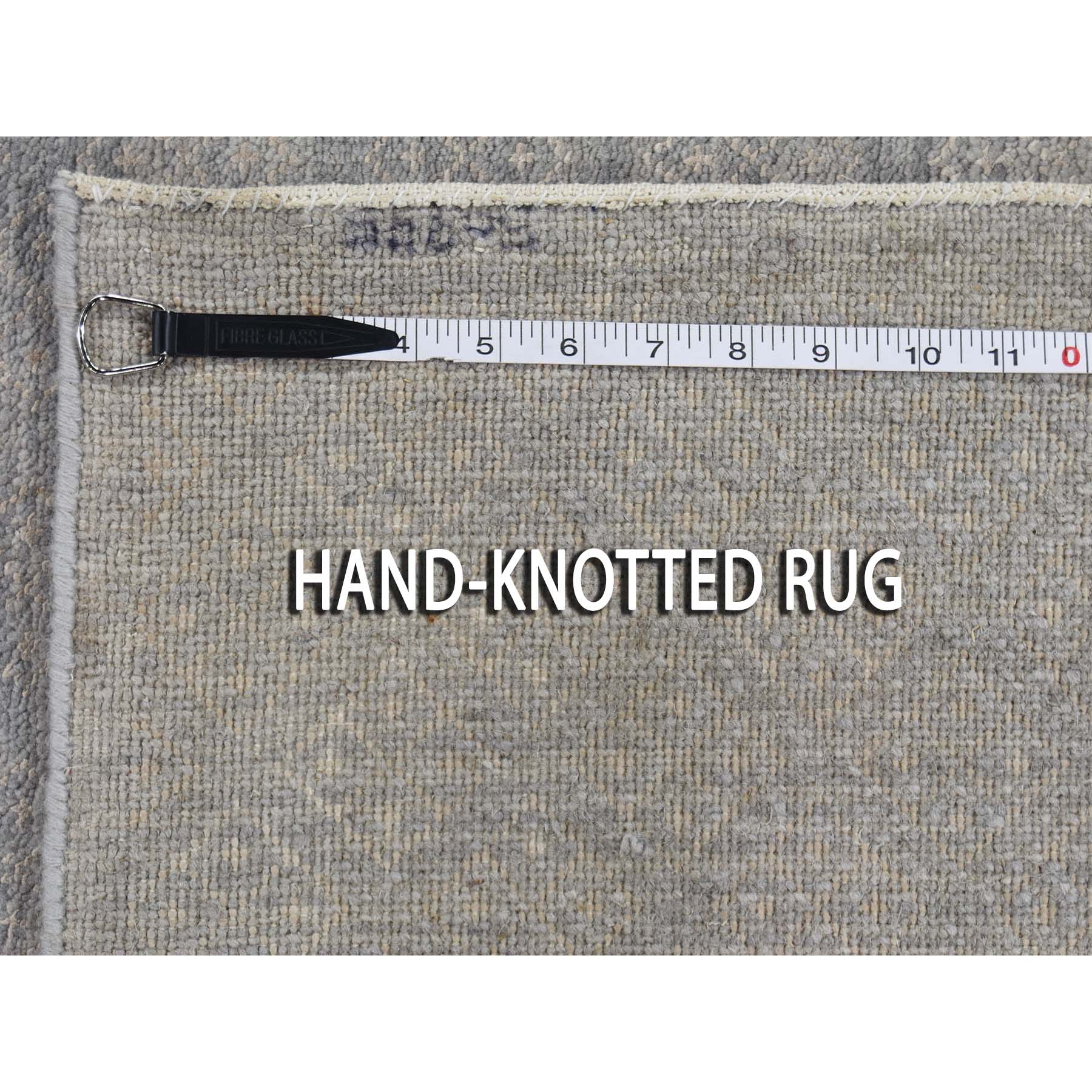 8-10 x11-10  Gray Modern Tone on Tone Wool and Silk Hand Knotted Oriental Rug 