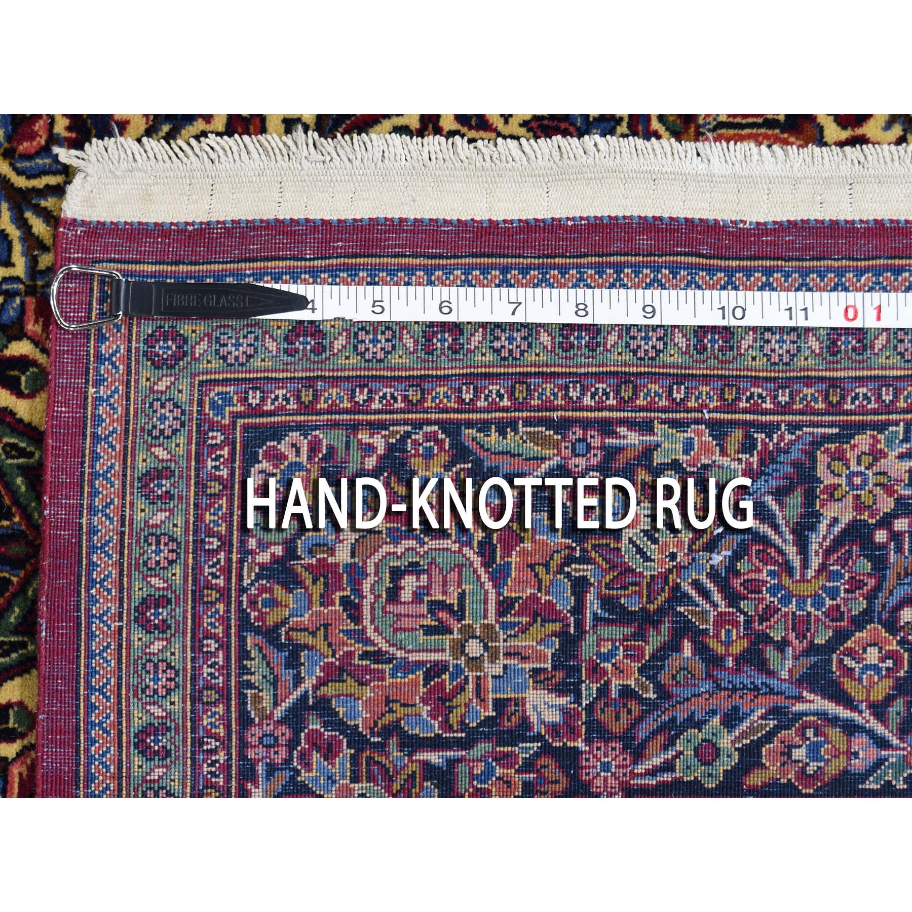 4-5 x6-9  Ivory Antique Persian Kashan 300 KPSI Kork wool Hand-Knotted Oriental Rug 