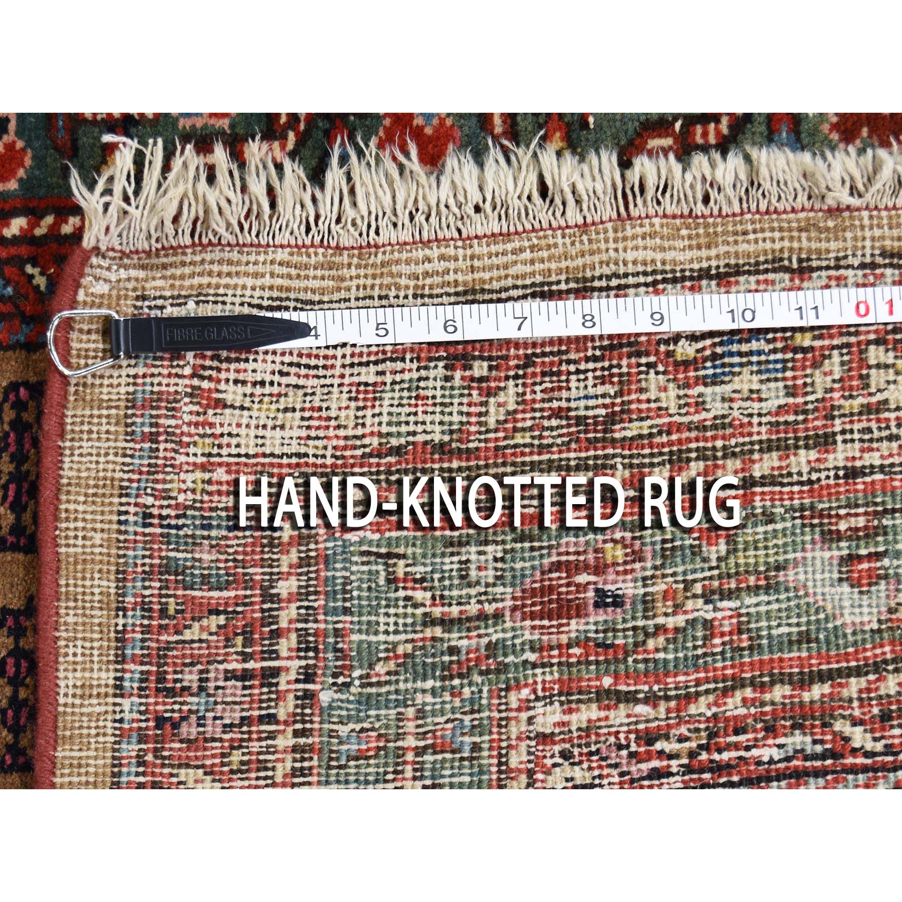 3-3 x13- Antique Persian Heriz Worn Pile camel Hair Some Wear Runner Hand-Knotted Oriental Rug 