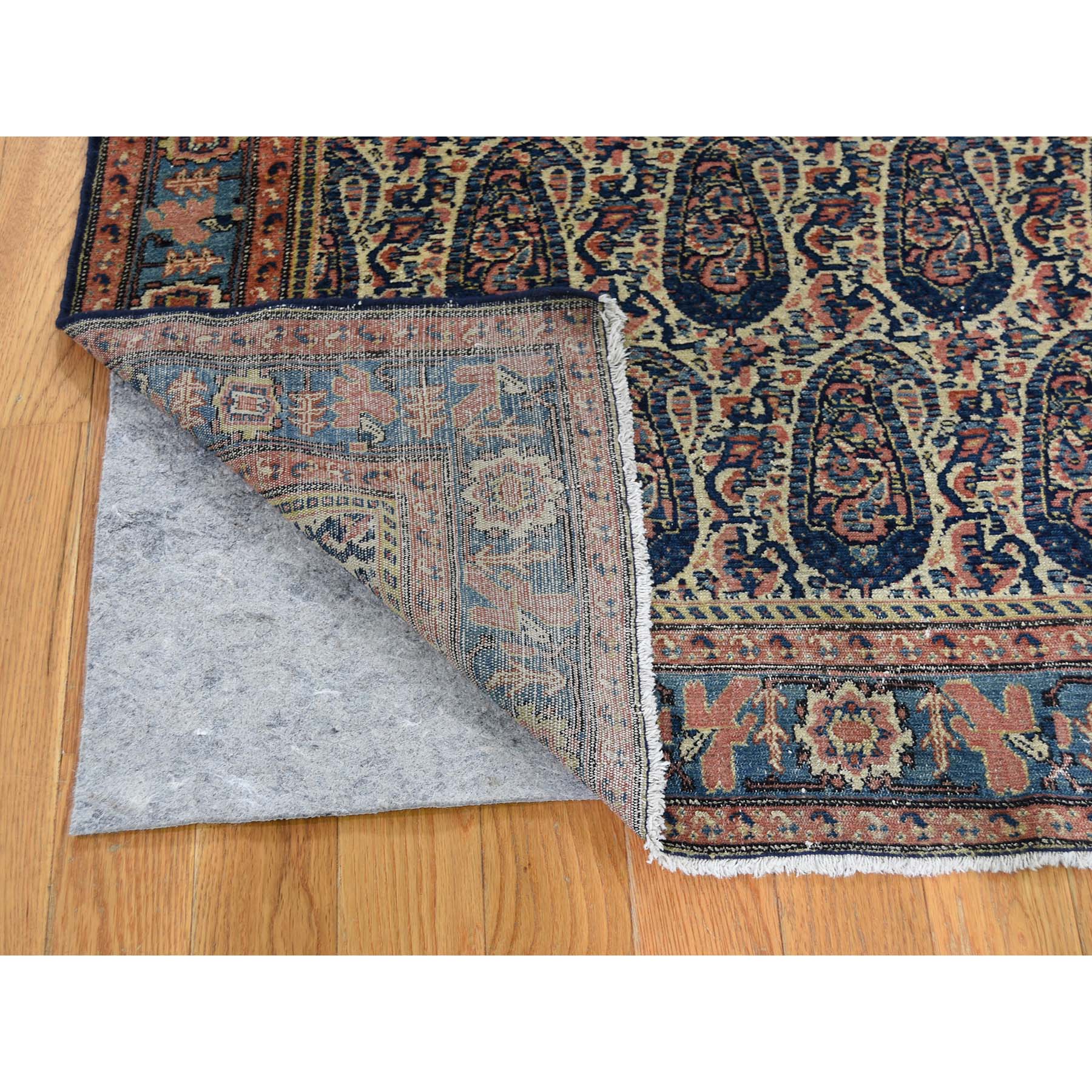 4-4 x6-4  Antique Persian Senneh paisley Design Exc Condition Hand-Knotted Oriental Rug 