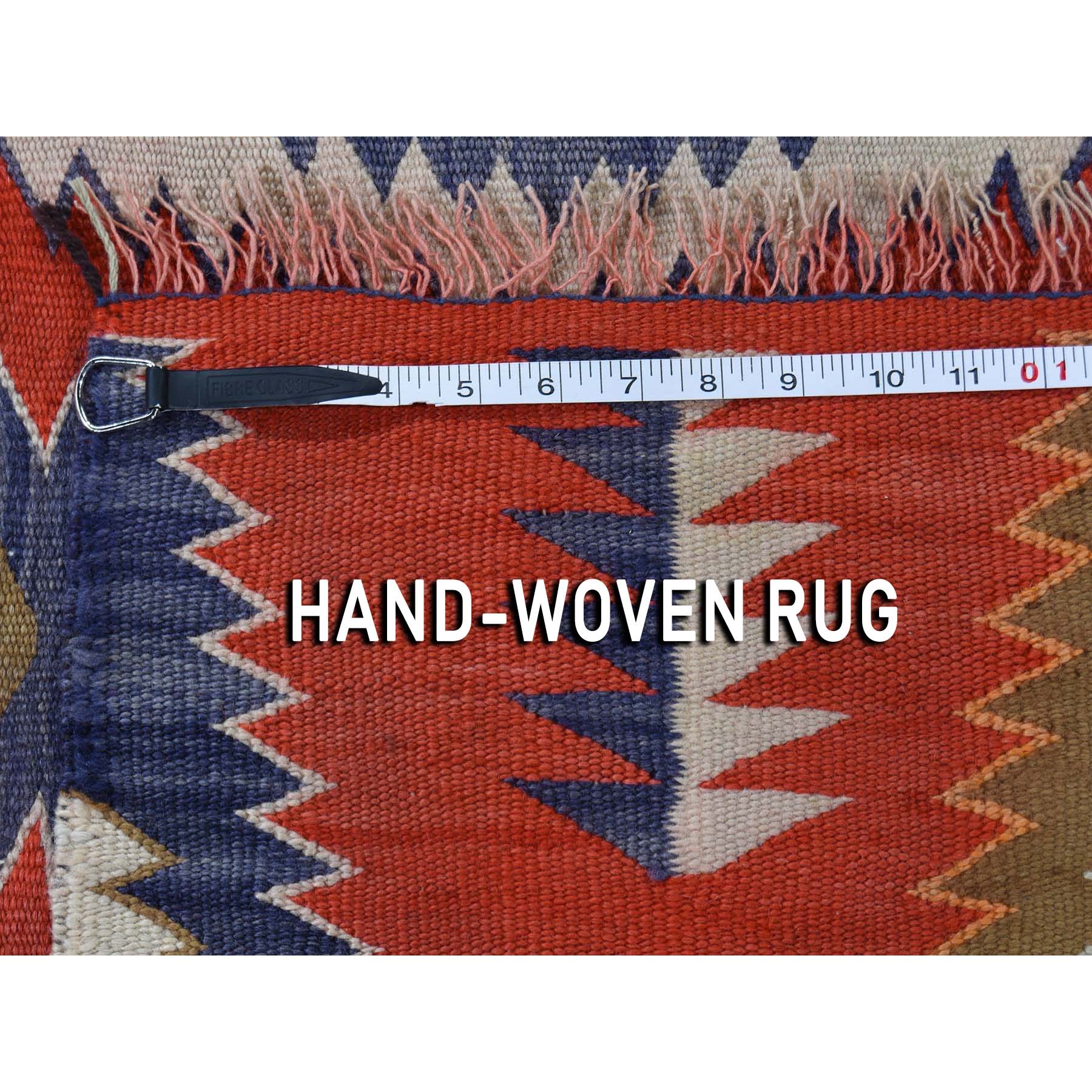 4-9 x6-5  Vintage American Indian Navajo Flat Weave Hand-Woven  Rug 
