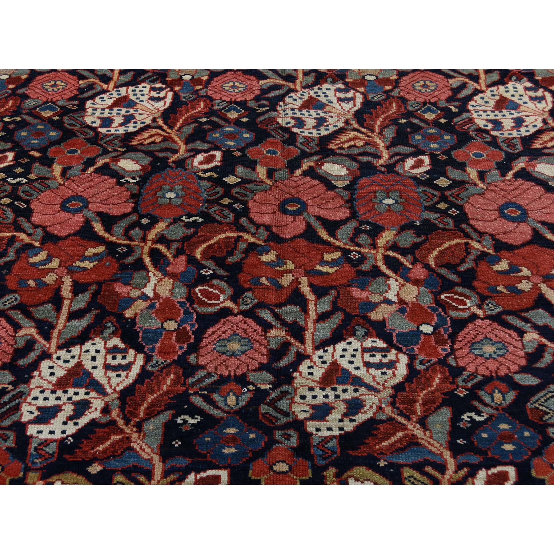 7-4 x19-5  Antique Persian Bakhtiari Wide Gallery Runner Flower Design Hand-Knotted Oriental Rug 