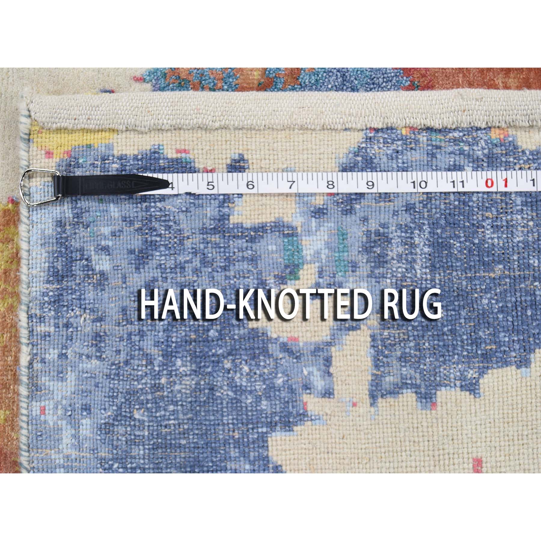 5-1 x6-8  Modern Wool & Silk Splash Design Thick And Plush Hand-Knotted Oriental Rug 
