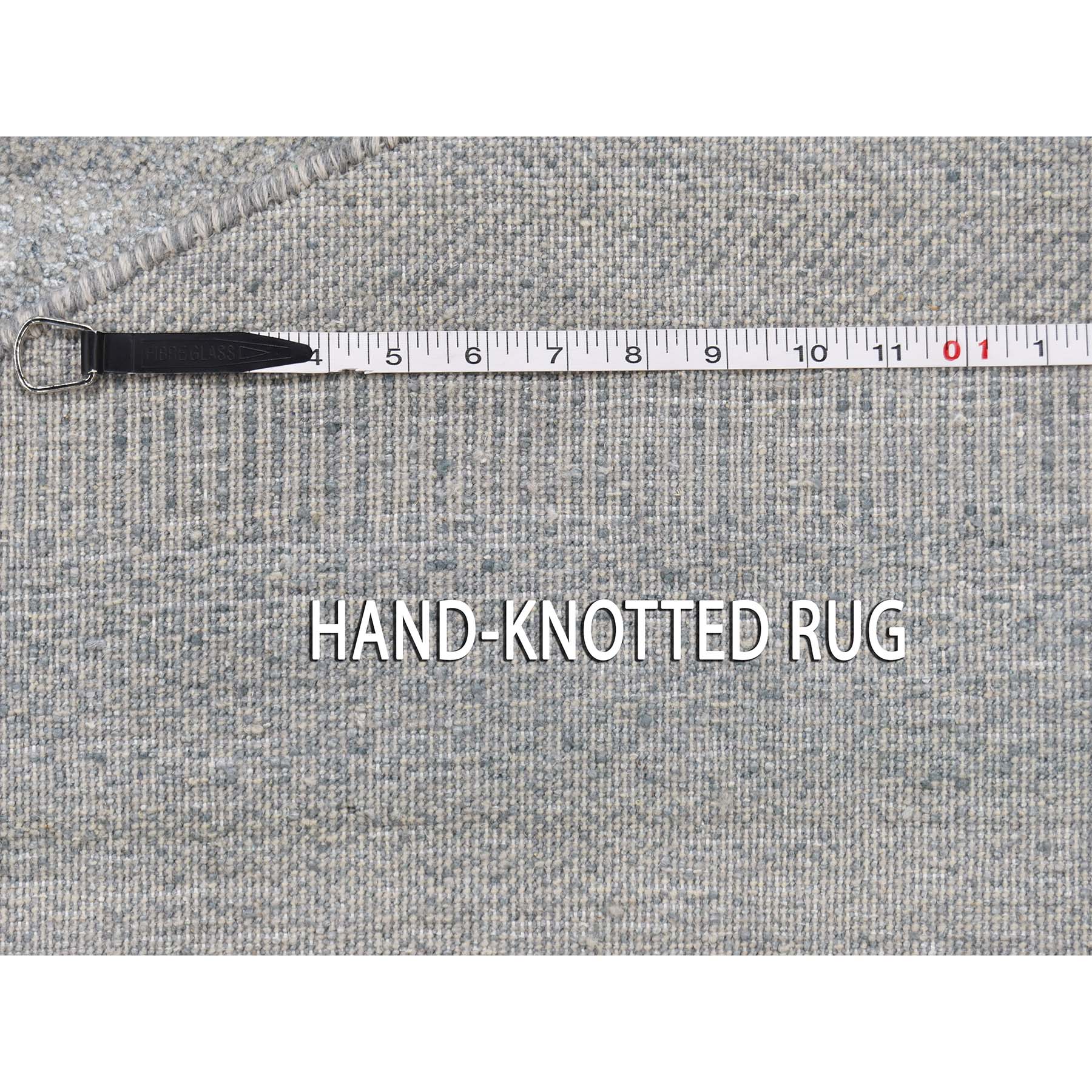 6-1 x6-1  Round Wool and Silk Grass Design Hand-Knotted Oriental Rug 