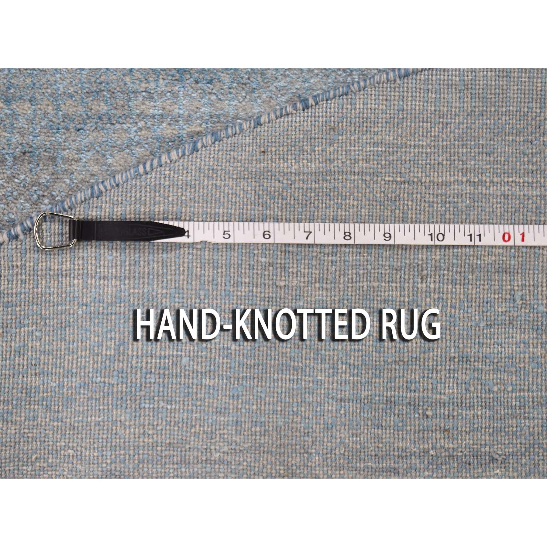8-x8- Round Grass Design Wool And Silk Hand-Knotted Oriental Rug 