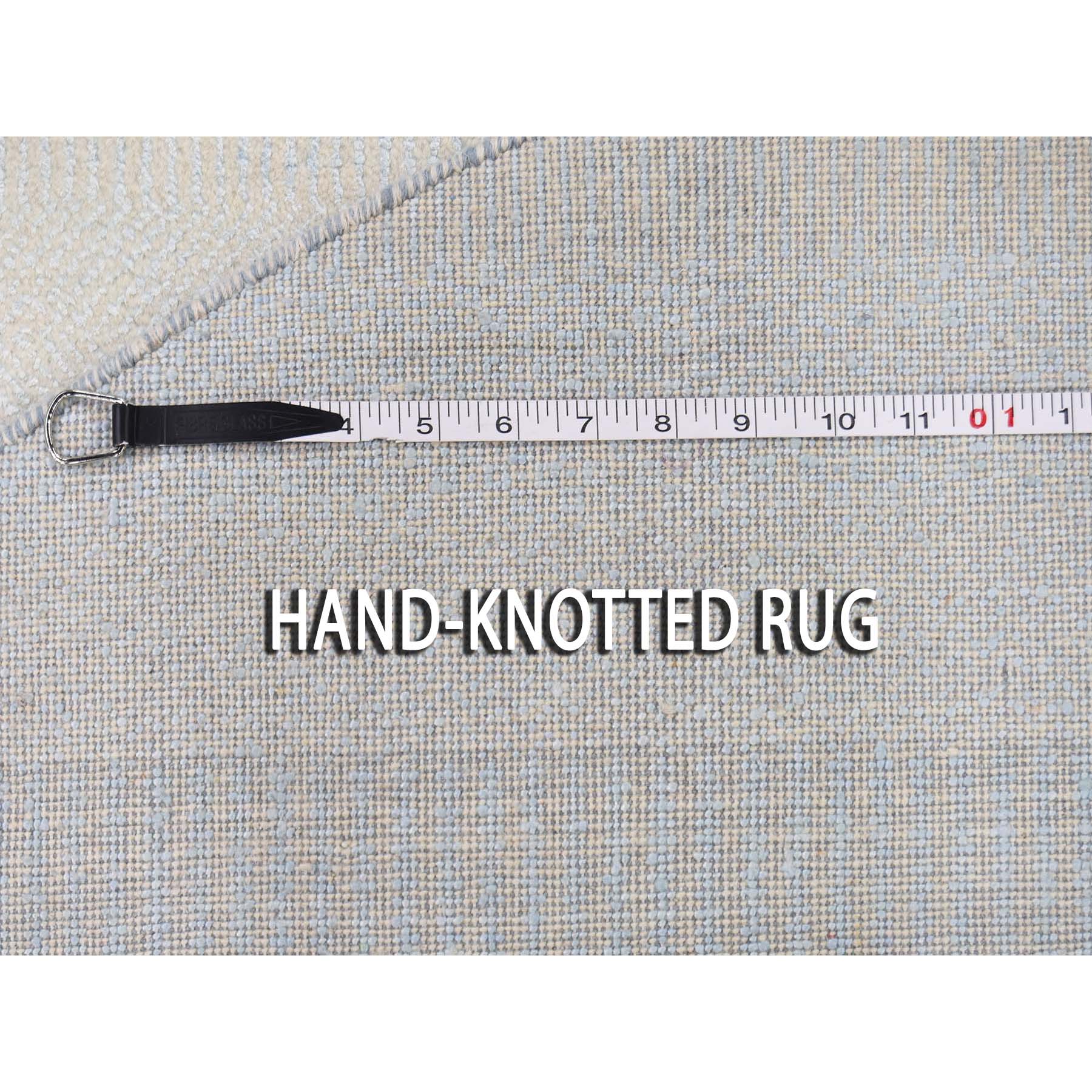 11-8 x11-8  Hand-Knotted Round Wool and Silk Grass Design Oriental Rug 