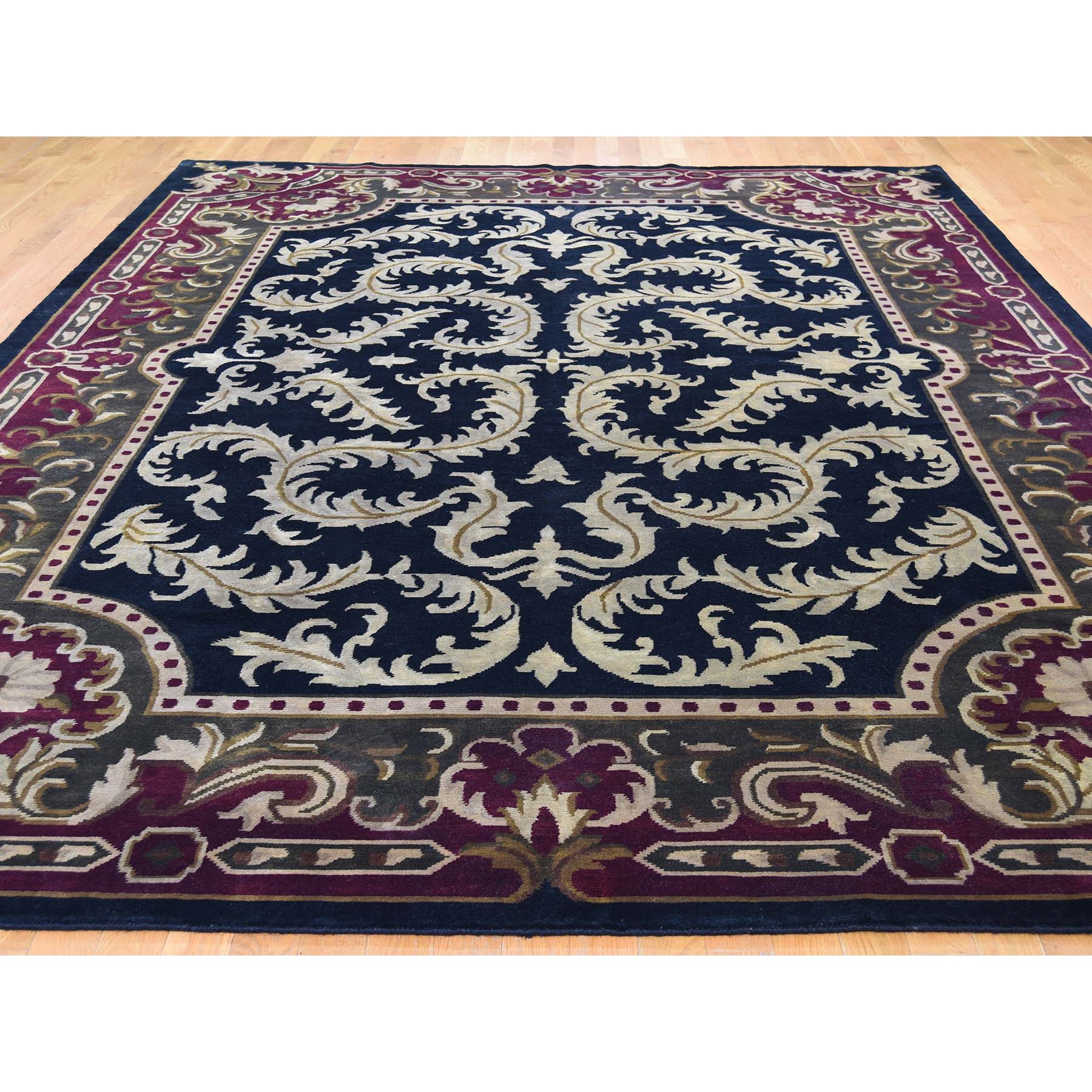 9-x12-4  On Clearance Modern Nepali with Neo Classic European Design Hand Knotted Rug 