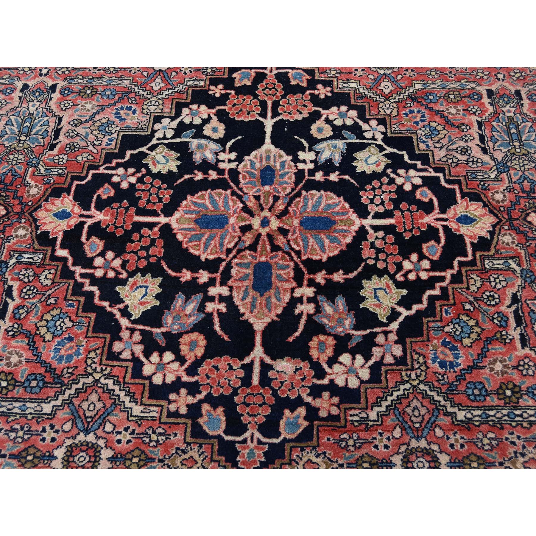 9-10 x13- Antique Persian Bijar Good Cond. Soft Full Pile Pure Wool Hand-Knotted Oriental Rug 