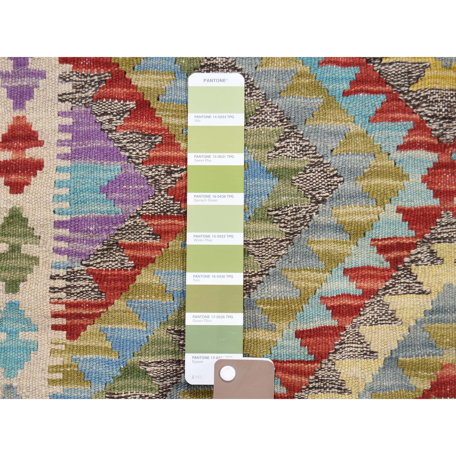 3-2 x4-10  Colorful Afghan Kilim Veg Dyes Hand Woven Pure Wool Oriental Rug 