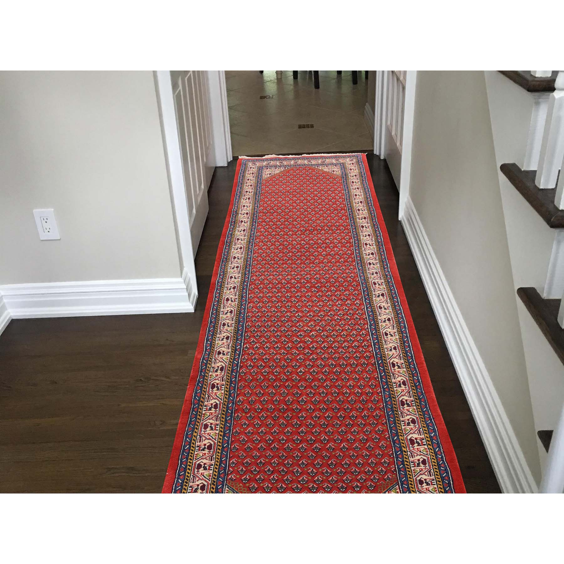 2-7 x10-2  Red New Persian Seraband Runner Pure Wool Hand-Knotted Oriental Rug 