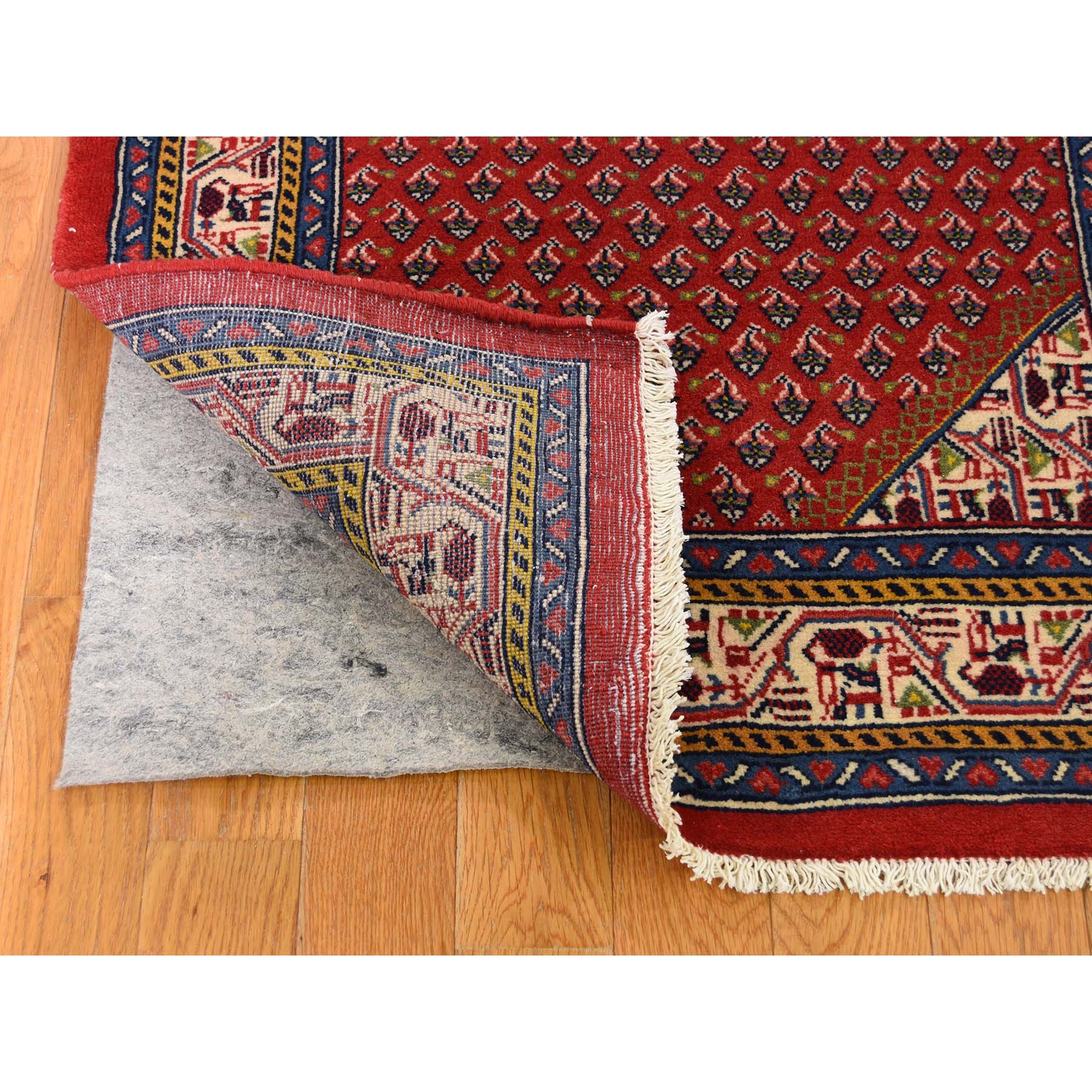 2-7 x10-2  Red New Persian Seraband Runner Pure Wool Hand-Knotted Oriental Rug 