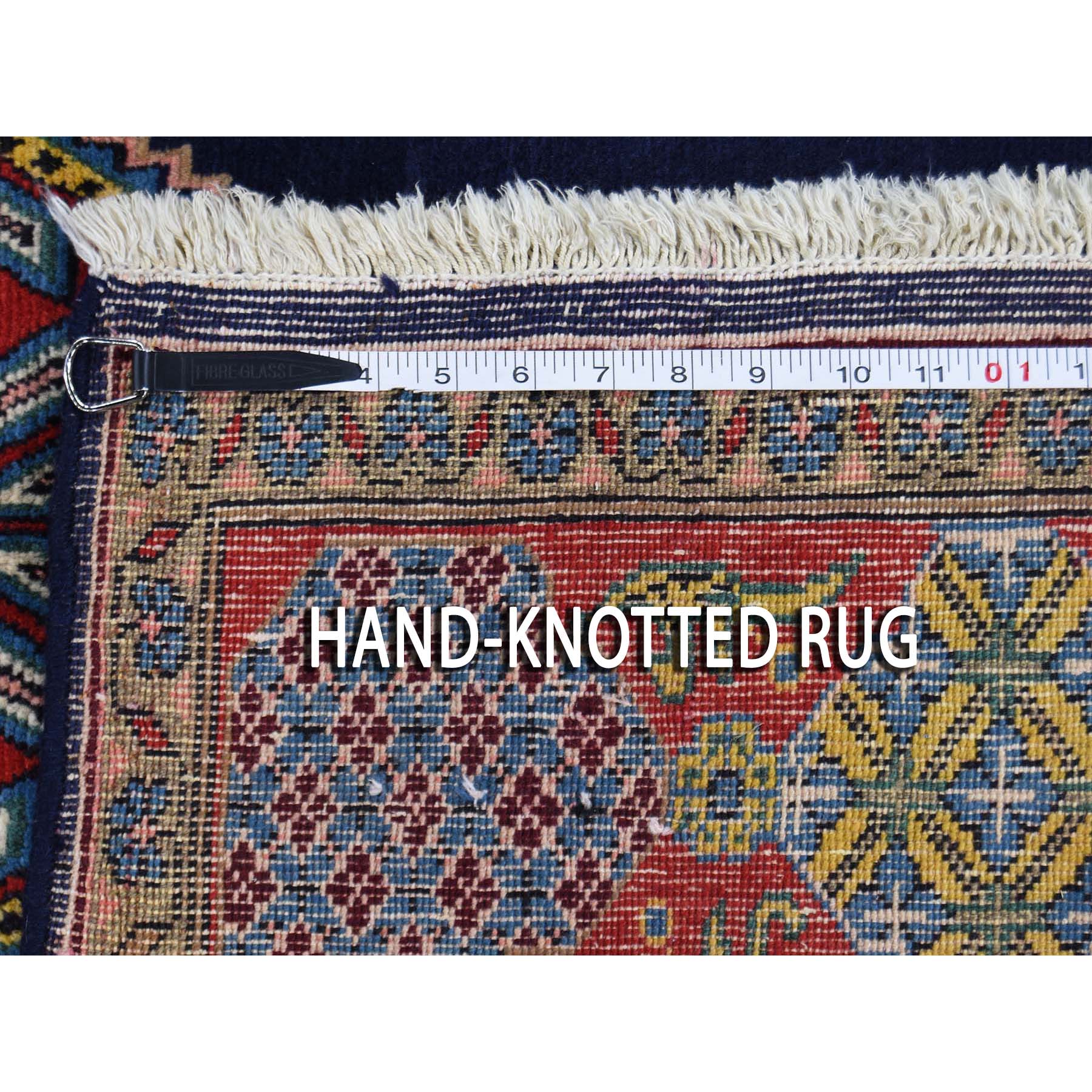 5-1 x9-4  Blue New Persian Hamadan Open Field Geometric Hand-Knotted Oriental Rug 