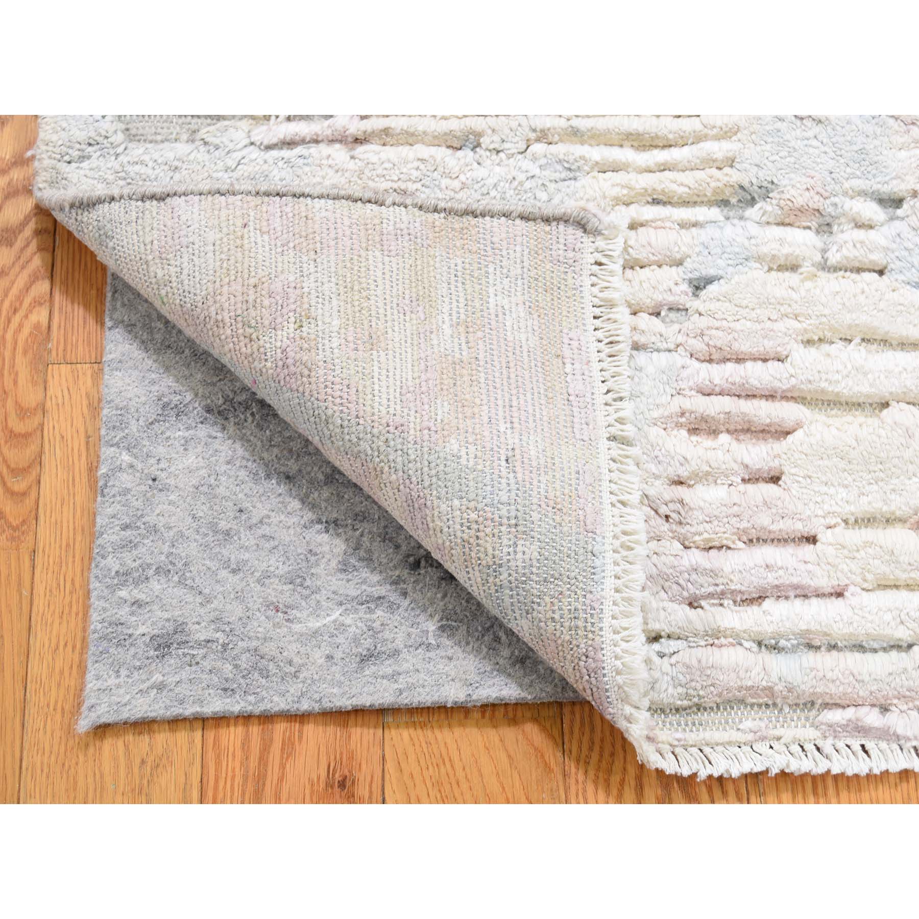 2-x2- Sampler luxurious Plush Pure Silk With Textured Wool Hand-Knotted Oriental Rug 
