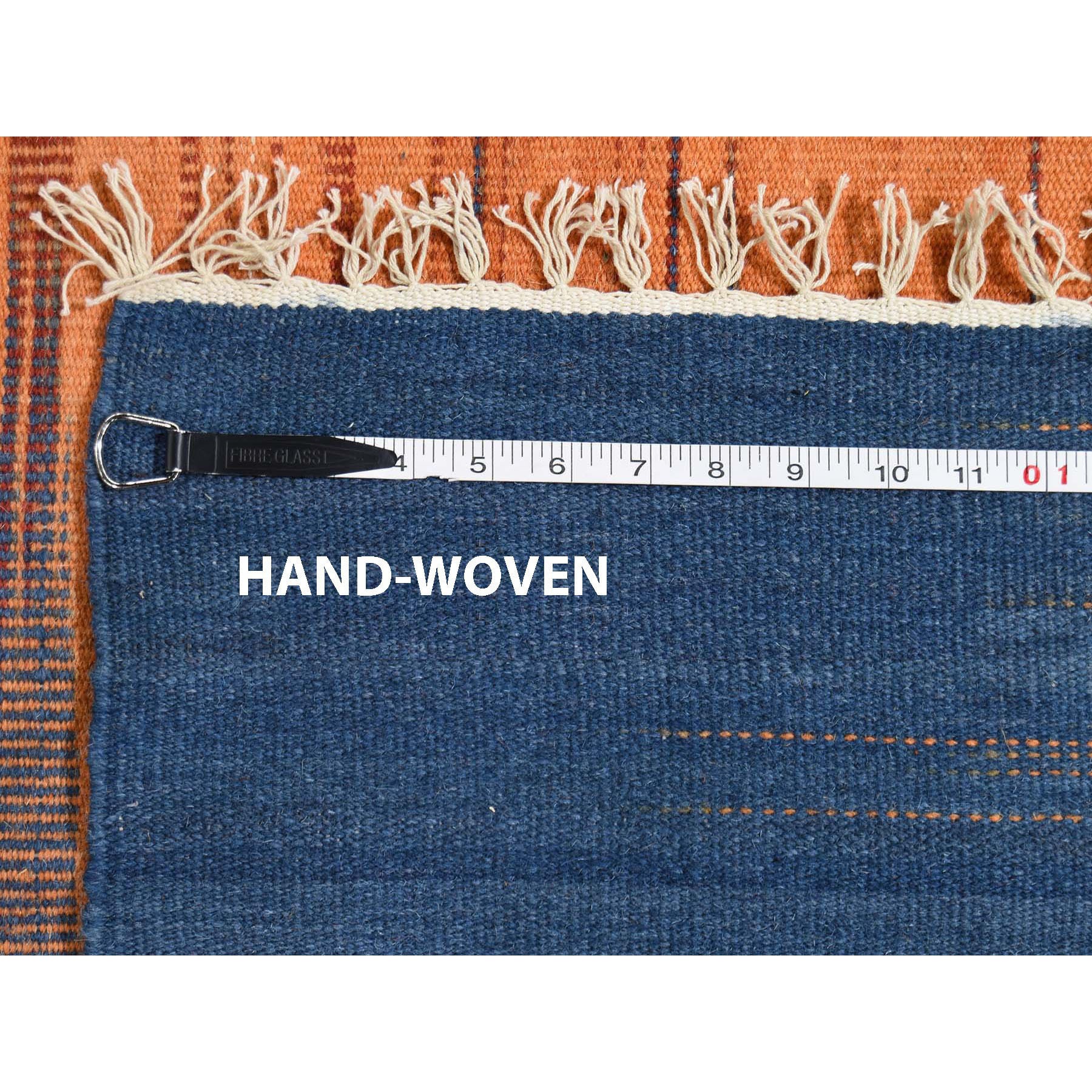 10-1 x14-5  Hand Woven Durie Kilim Pure Wool Gradient Design Oriental Rug 
