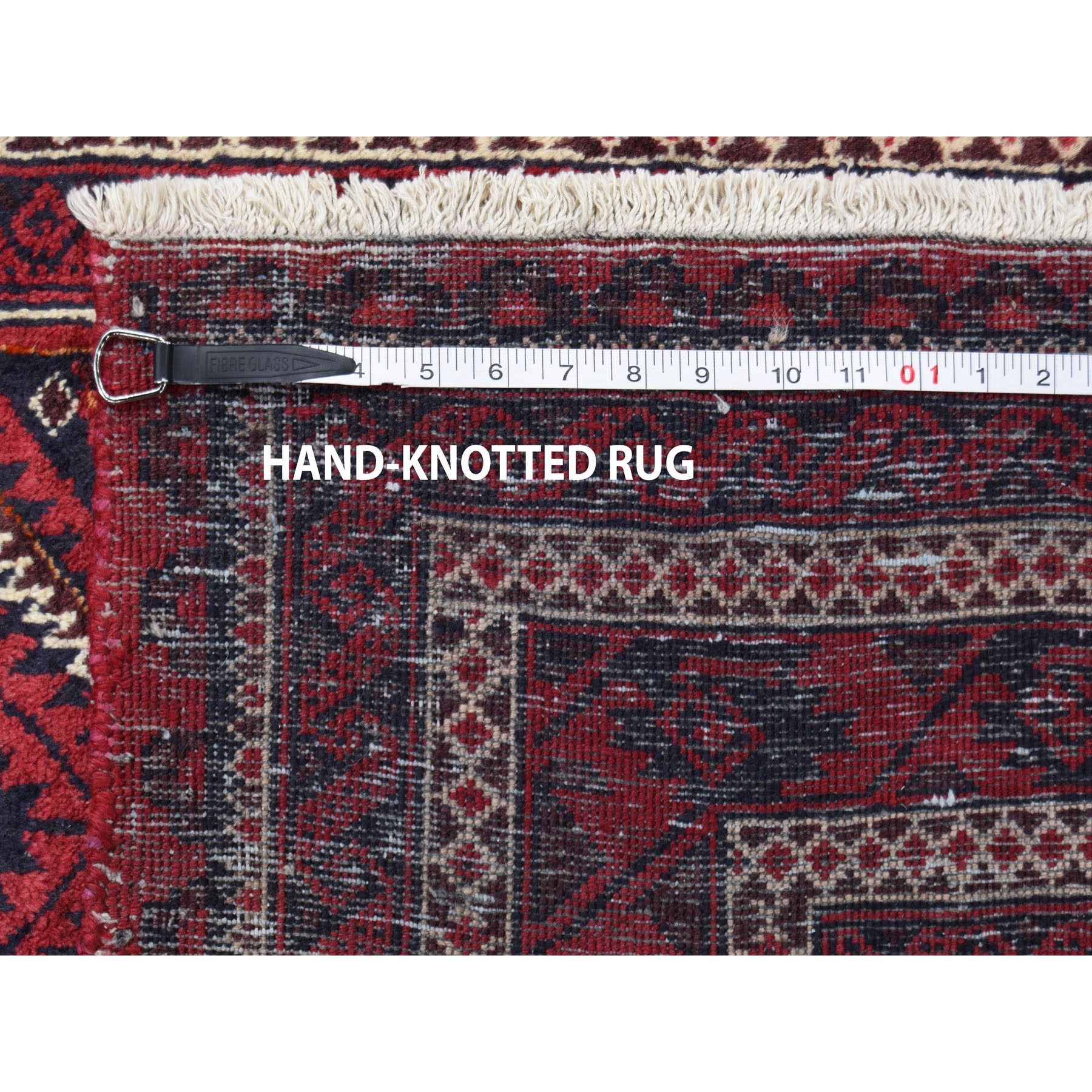 4-x7-6  Red Vintage Persian Baluch Exc Condition Full Pile Hand-Knotted Oriental Rug 