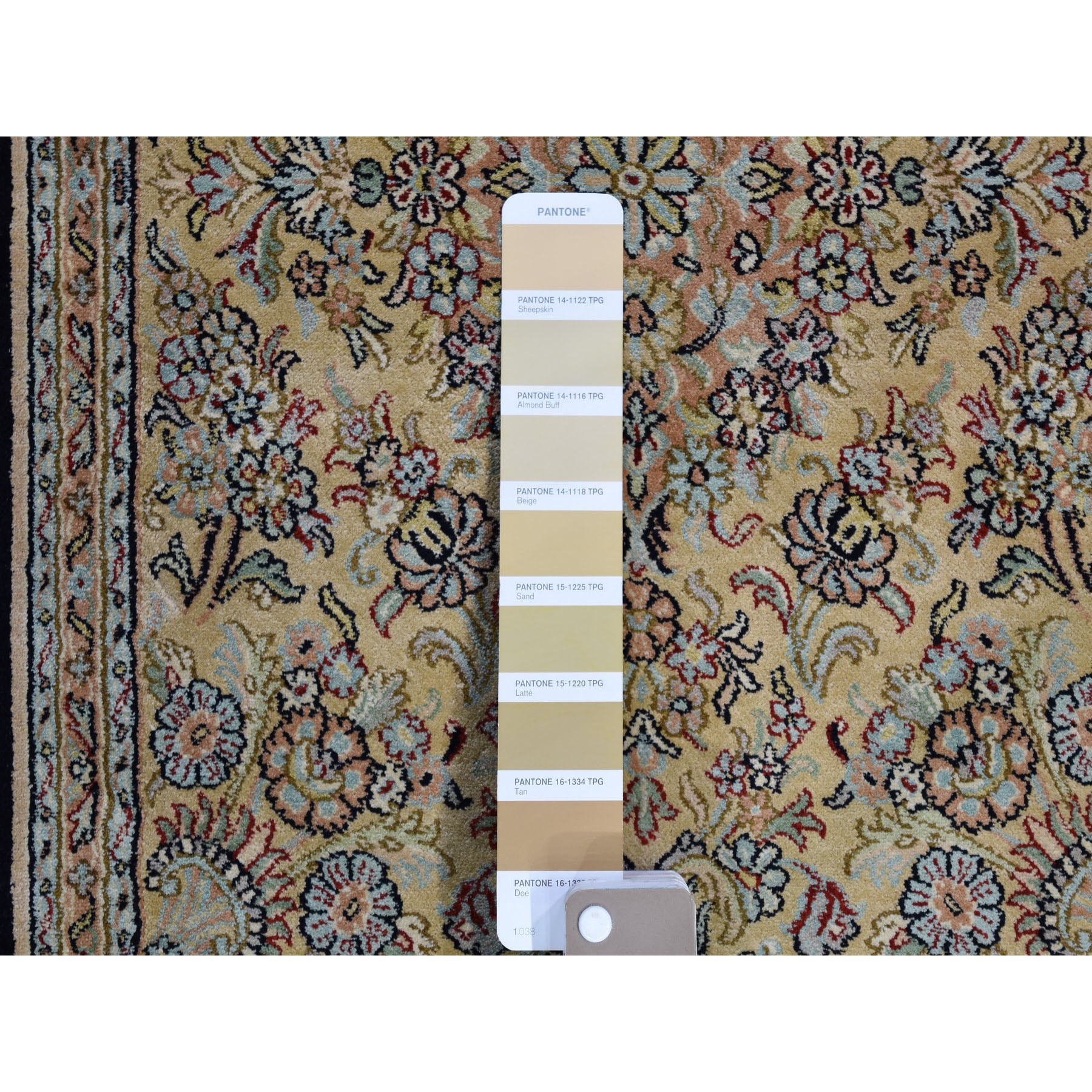 12-x17-4  Kashmir Pure Silk 576 KPSI Panel Design Mansion Size Hand-Knotted Oriental Rug 