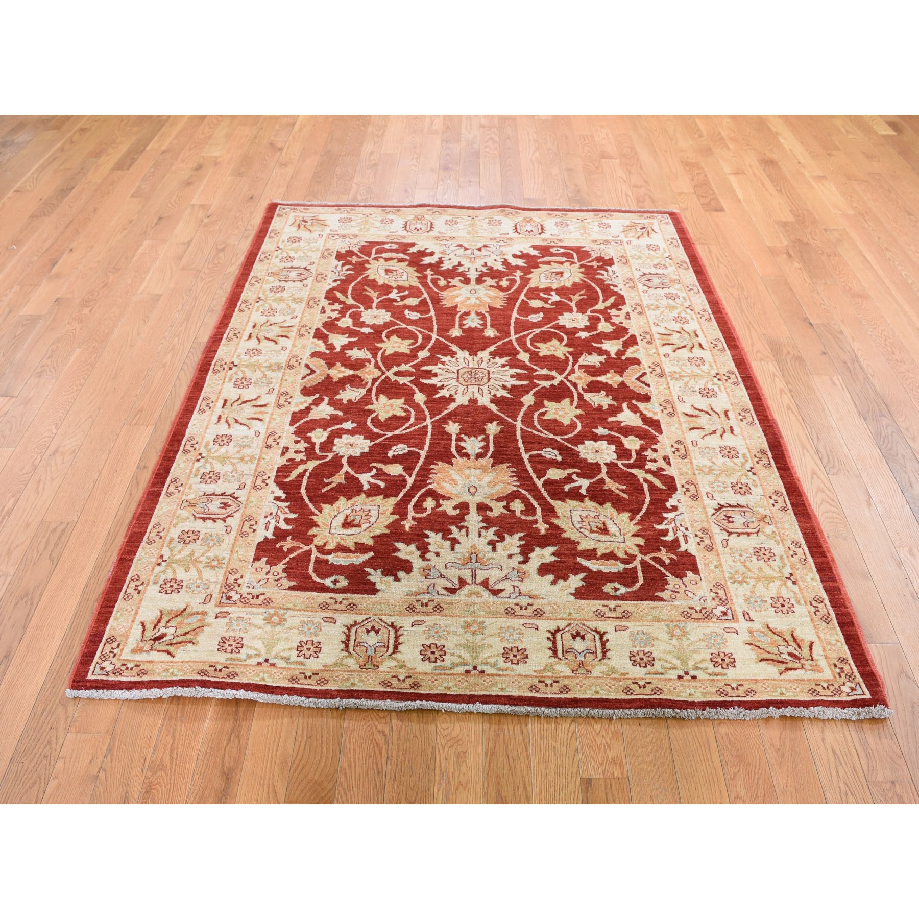 5-x6-2  Red Ziegler Mahal Oushak Pure Wool Hand Knotted Oriental Rug 
