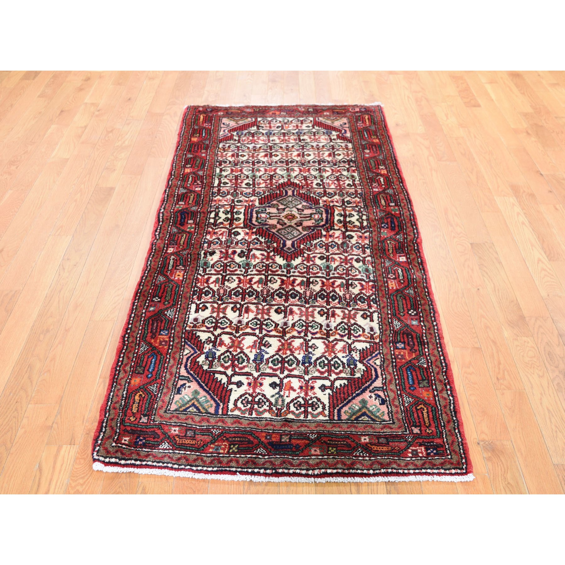 3-1 x7-1  Red New Persian Hamadan Pure Wool Runner Hand Knotted Oriental Rug 