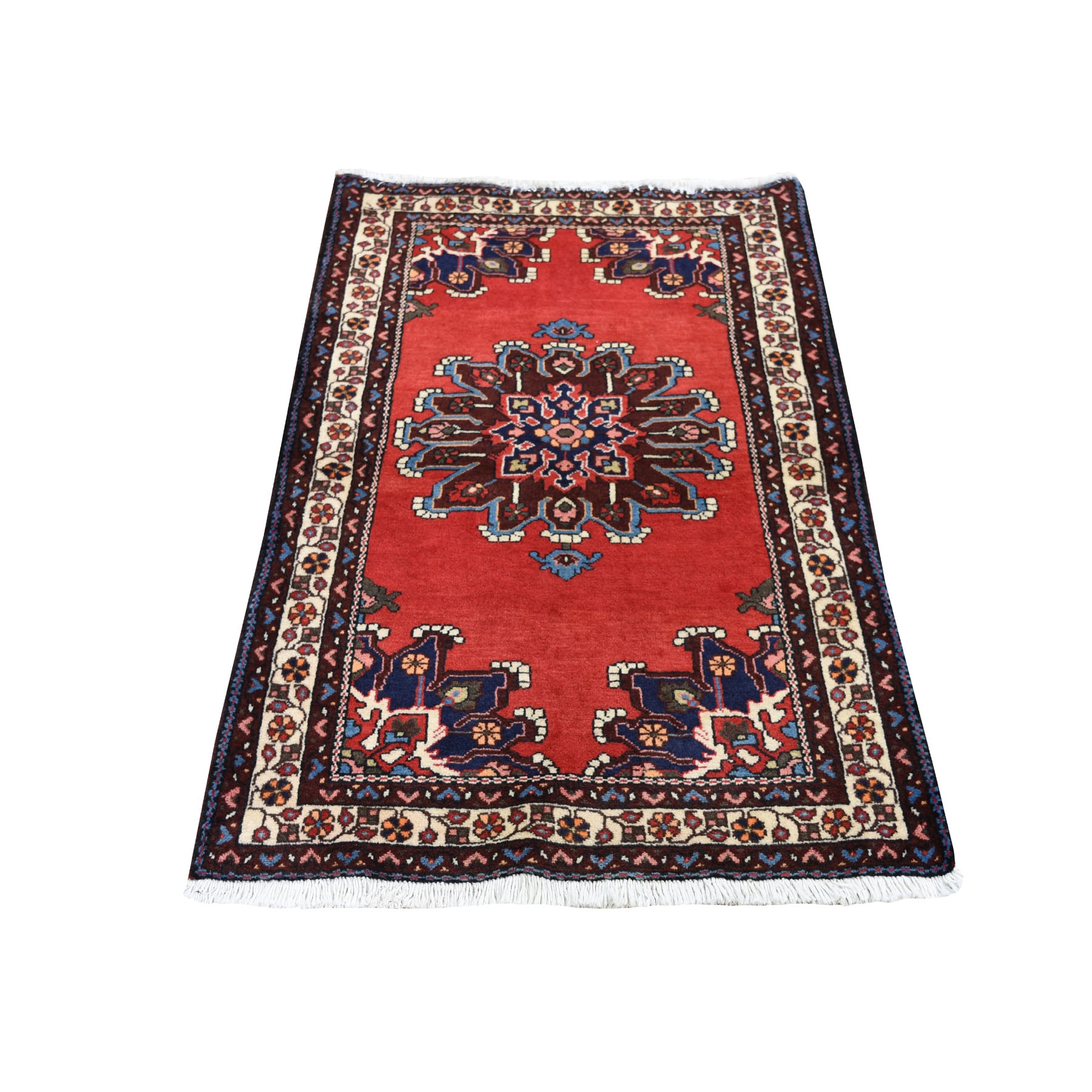 3-x4- Red New Persian Bakhtiari Pure Wool Hand Knotted Oriental Rug 