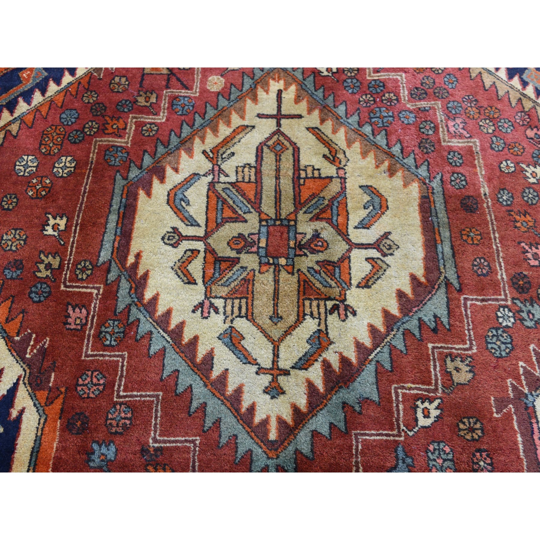 5-4 x10-2  Red New North West Persian With Birds Hand Knotted Oriental Rug 