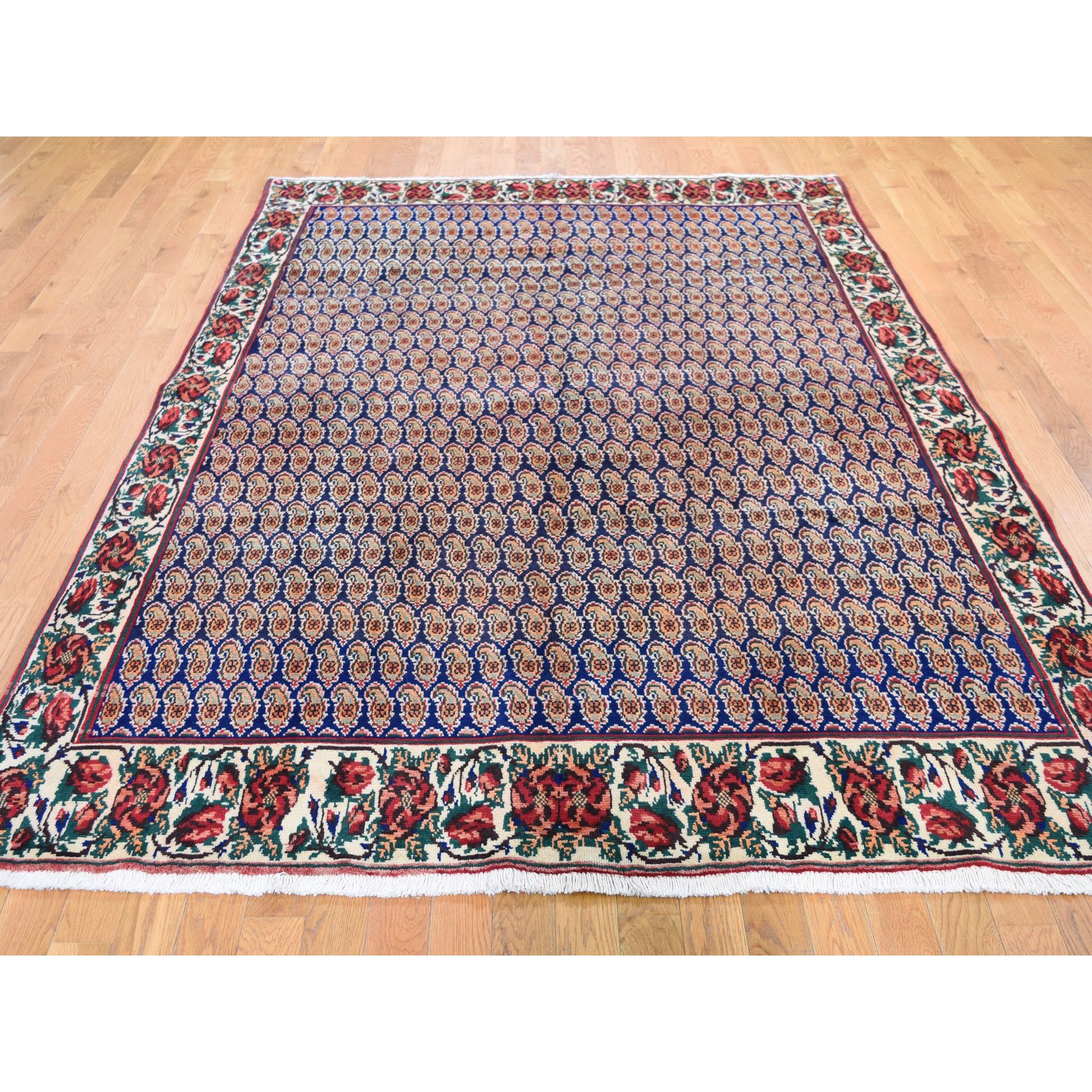6-x8-8  Blue New Persian Karabakh With Paisley Design Pure wool Hand Knotted Oriental Rug 