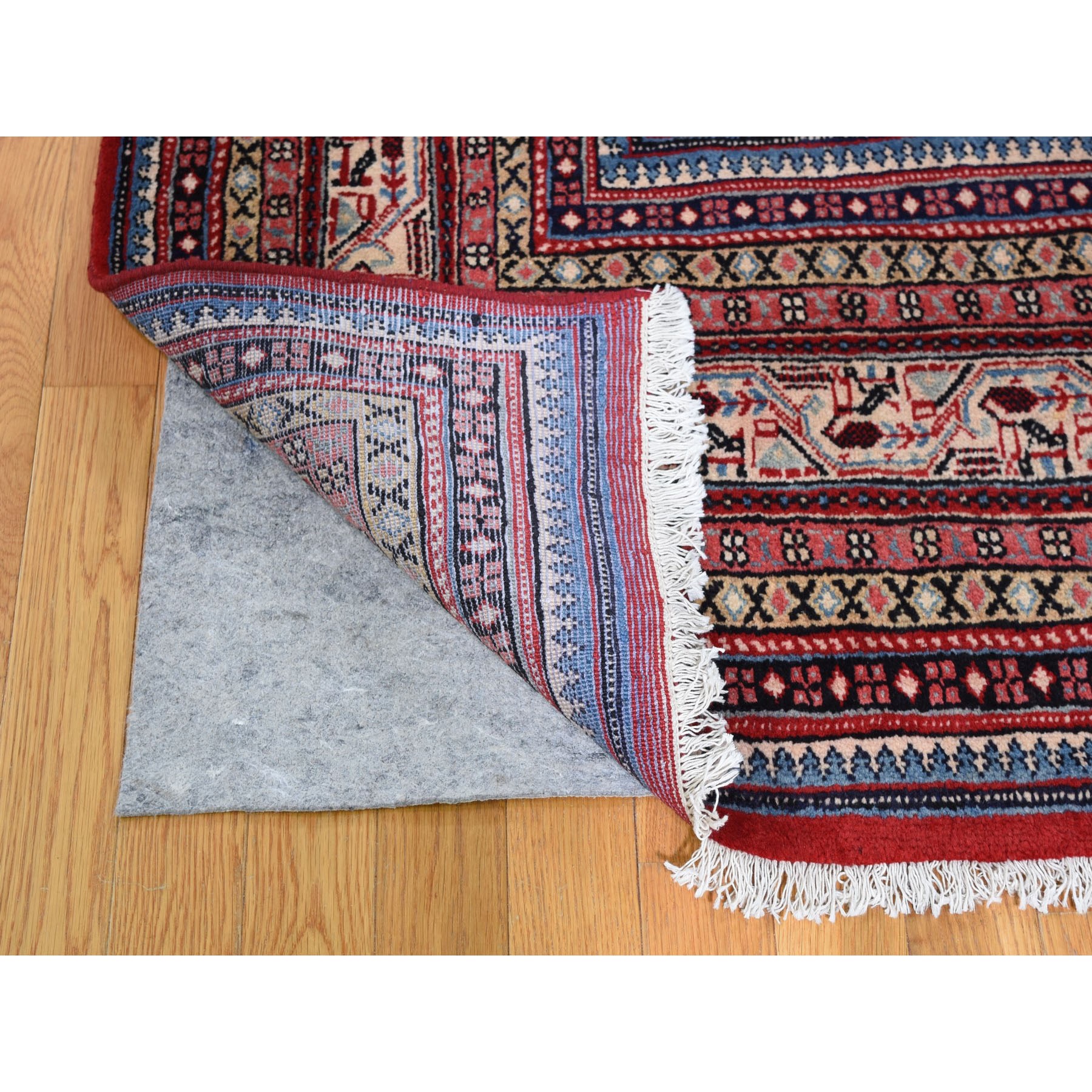 8-x10-10  Red Vintage Persian Seraband Pure Wool Hand Knotted Oriental Rug 