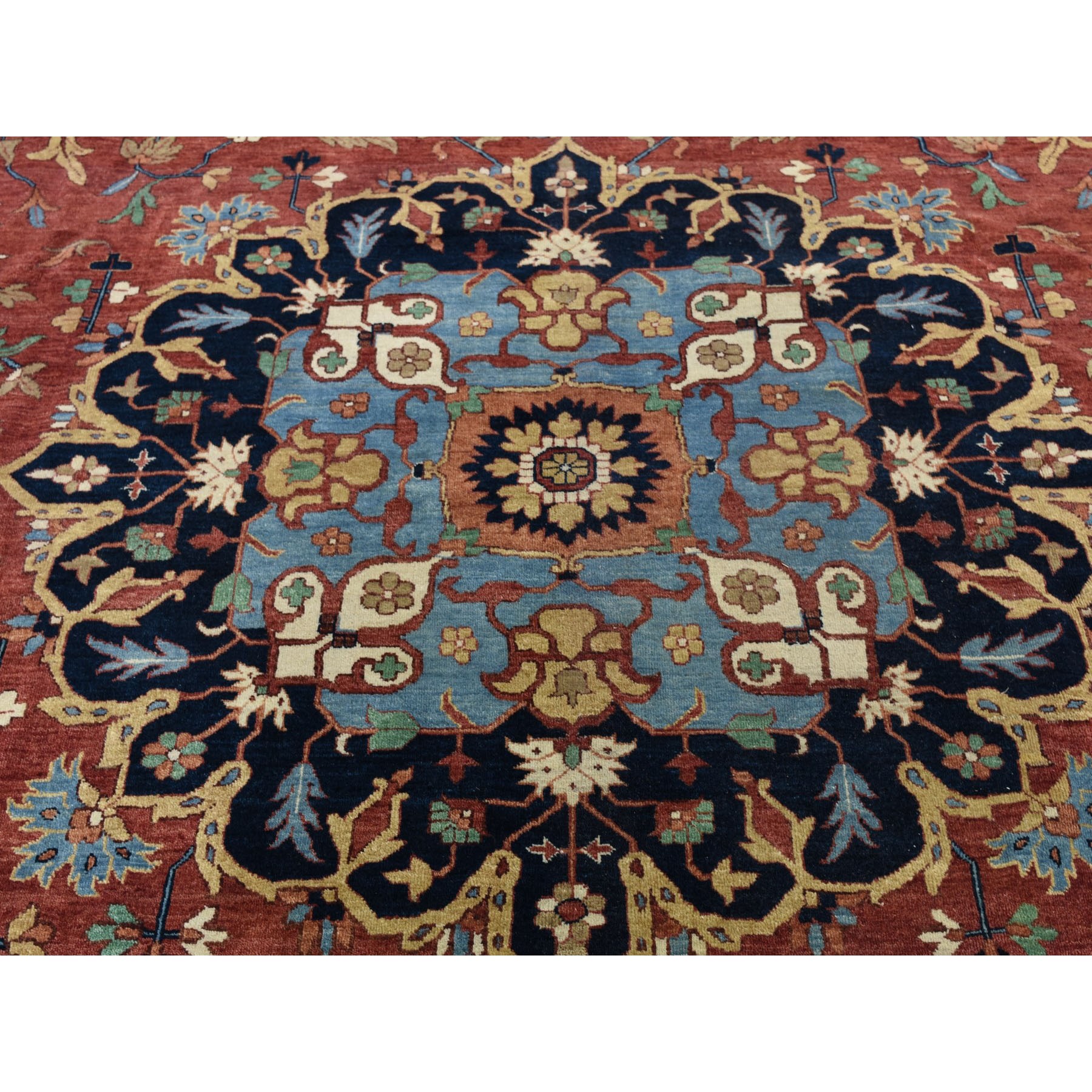 12-x17-9  Oversize Hand Knotted Antiqued Heriz Re-creation Pure Wool Oriental Rug 