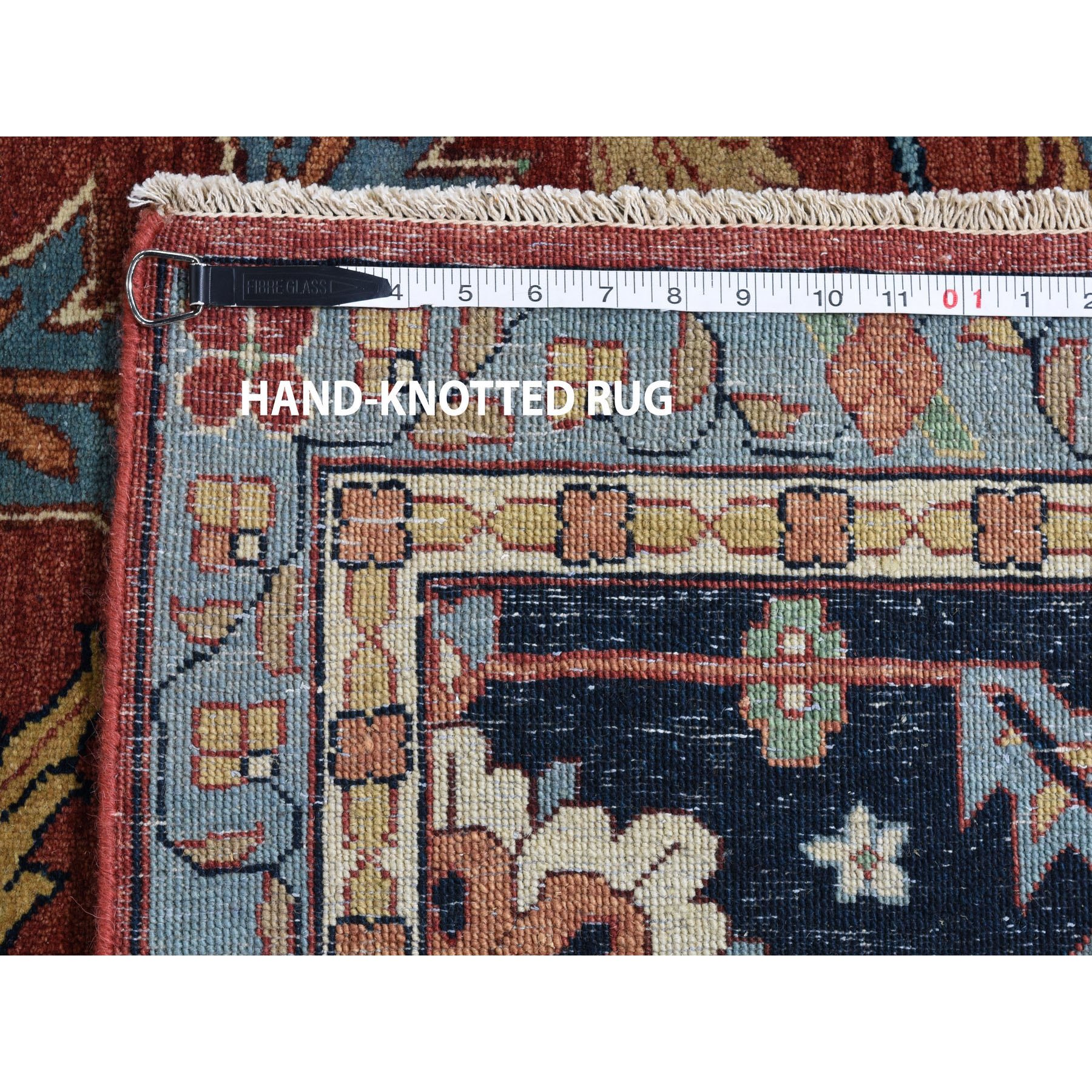 12-x17-9  Oversize Hand Knotted Antiqued Heriz Re-creation Pure Wool Oriental Rug 