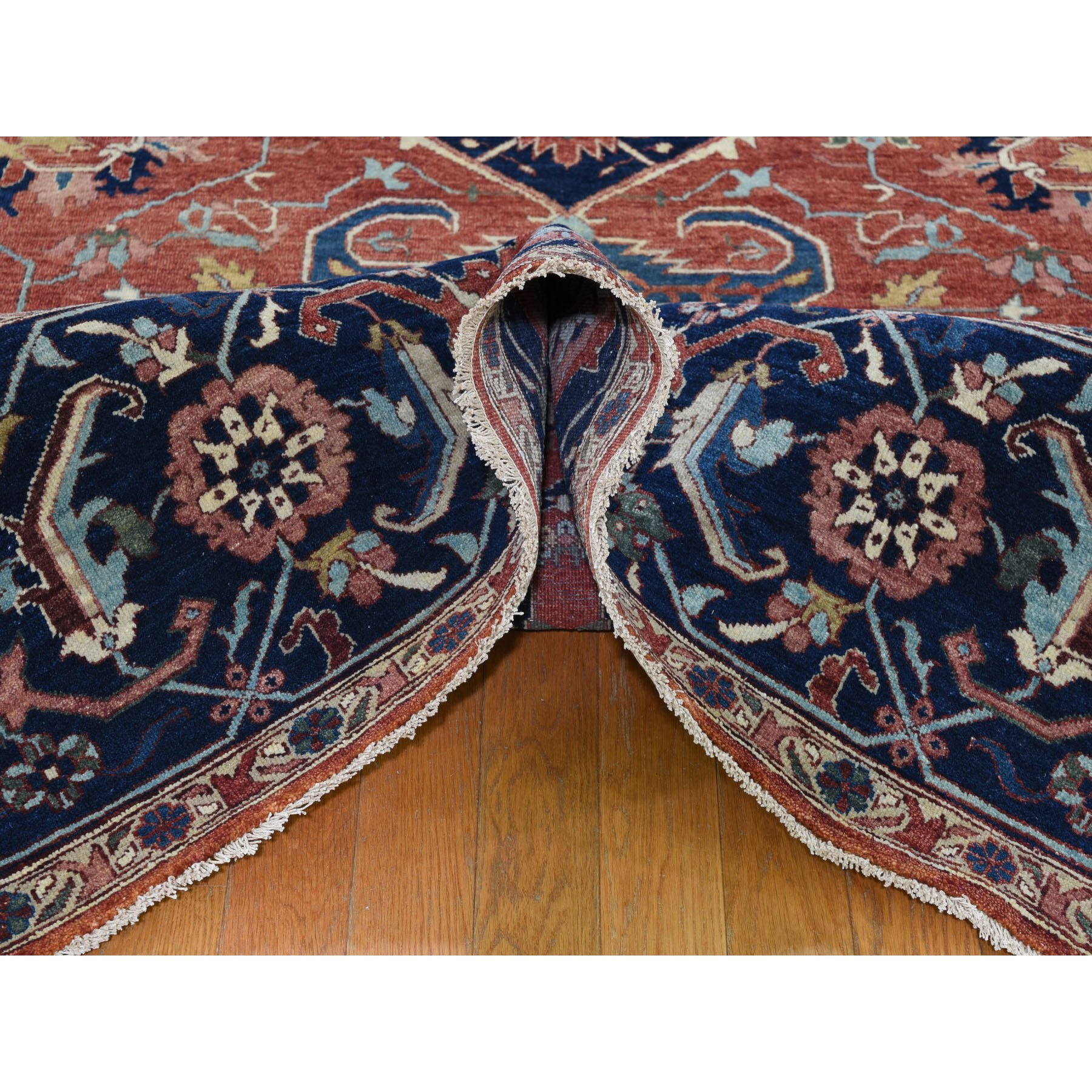 9-x12- Antiqued Heriz Re-creation Pure Wool Hand Knotted Oriental Rug 