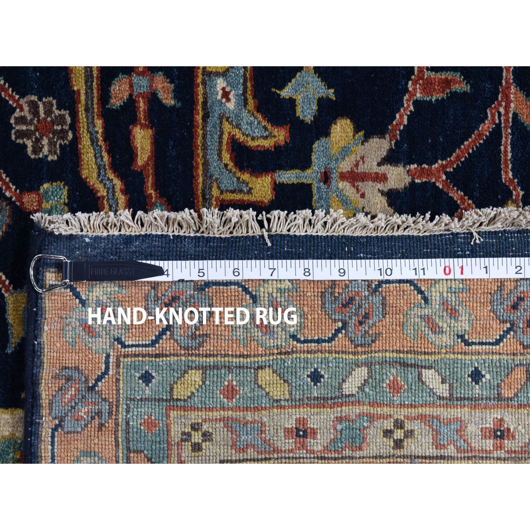 11-10 x15- Blue Oversized Antiqued Heriz Re-Creation Pure Wool Hand Knotted Oriental Rug 
