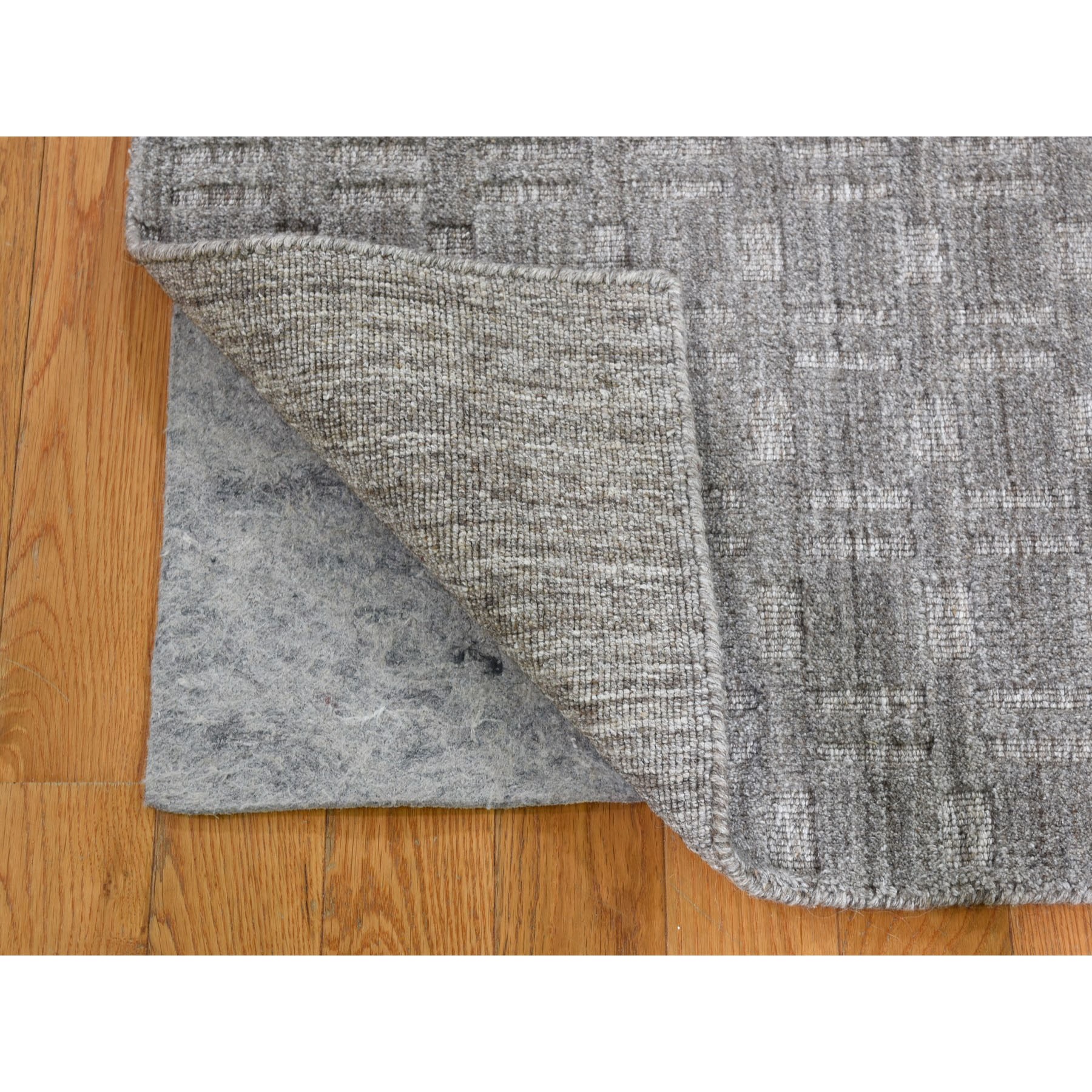 2-x3- Hand Loomed Grey Modern Sample 100 Percent Wool Oriental Rug 