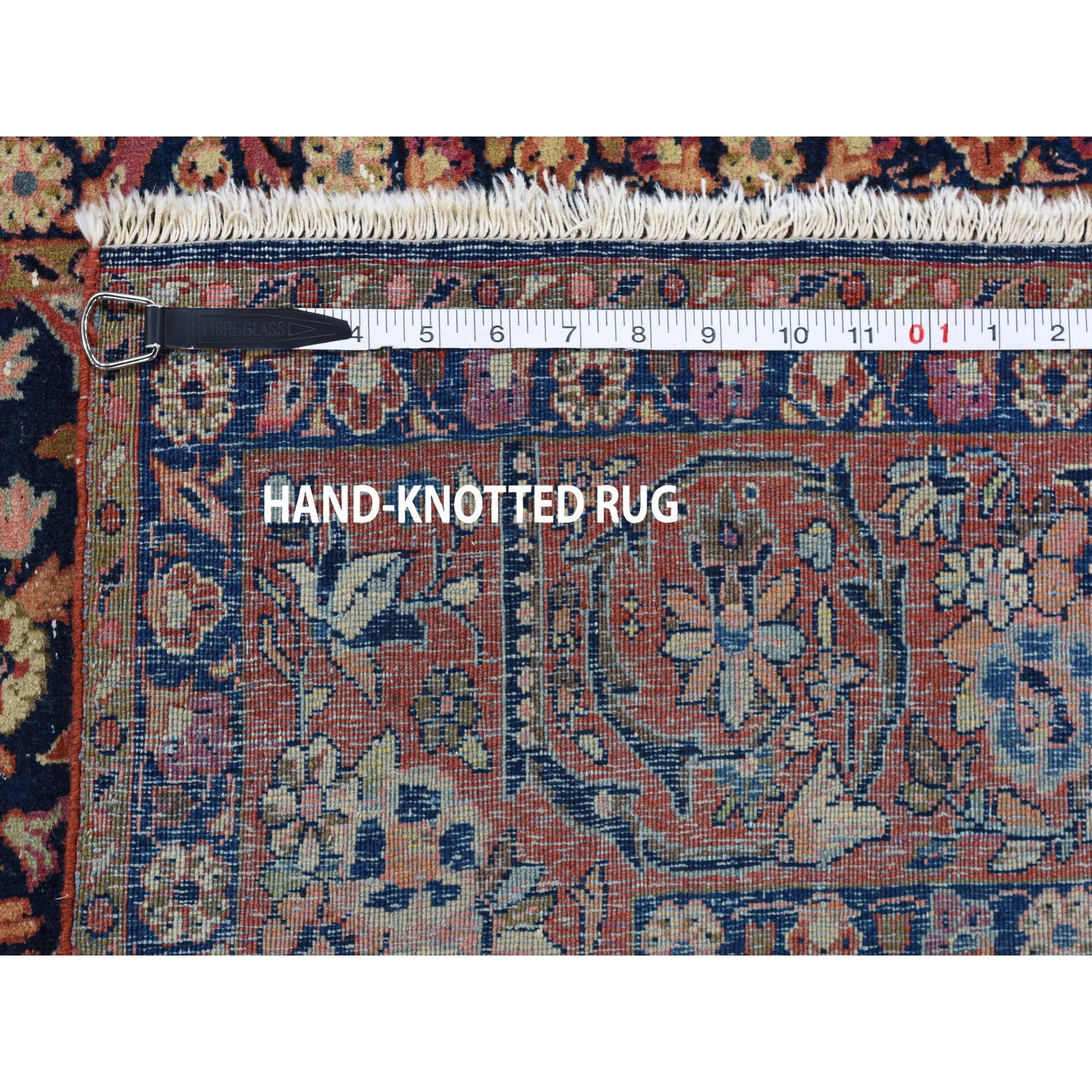 4-7 x6-10  Navy Blue Antique Persian Tabriz Pure Wool Some Wear Hand Knotted Oriental Rug 