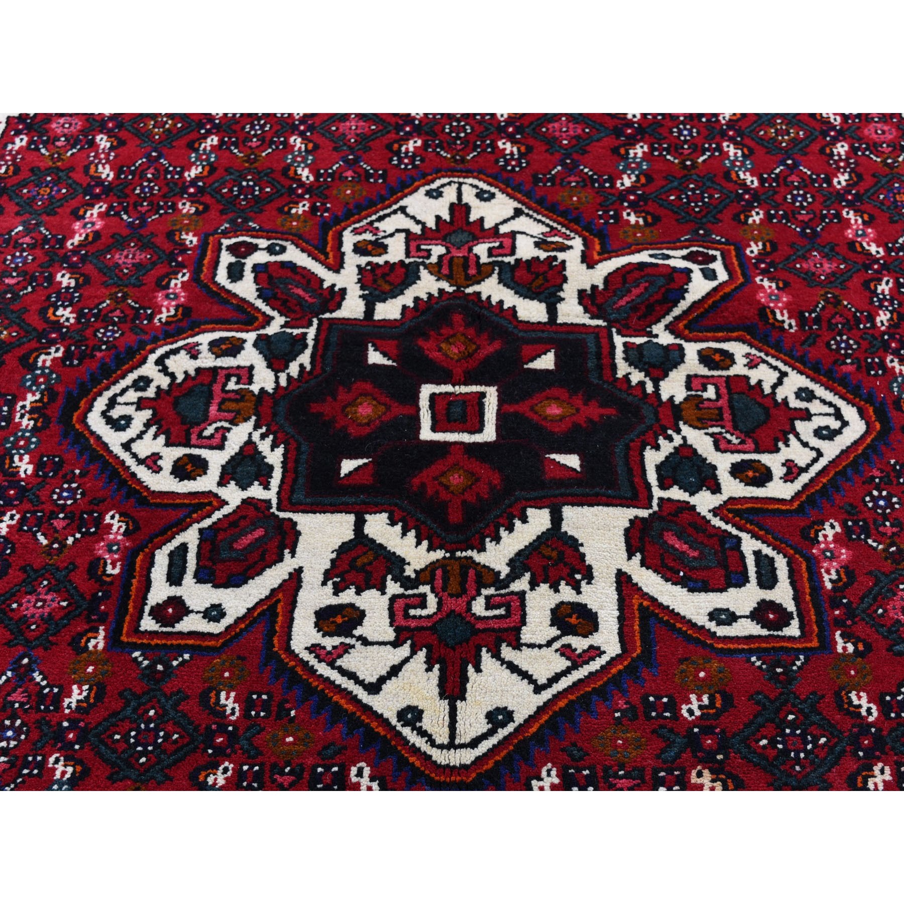 5-4 x7- Red New Persian Hamadan Pure Wool Hand Knotted Oriental Rug 