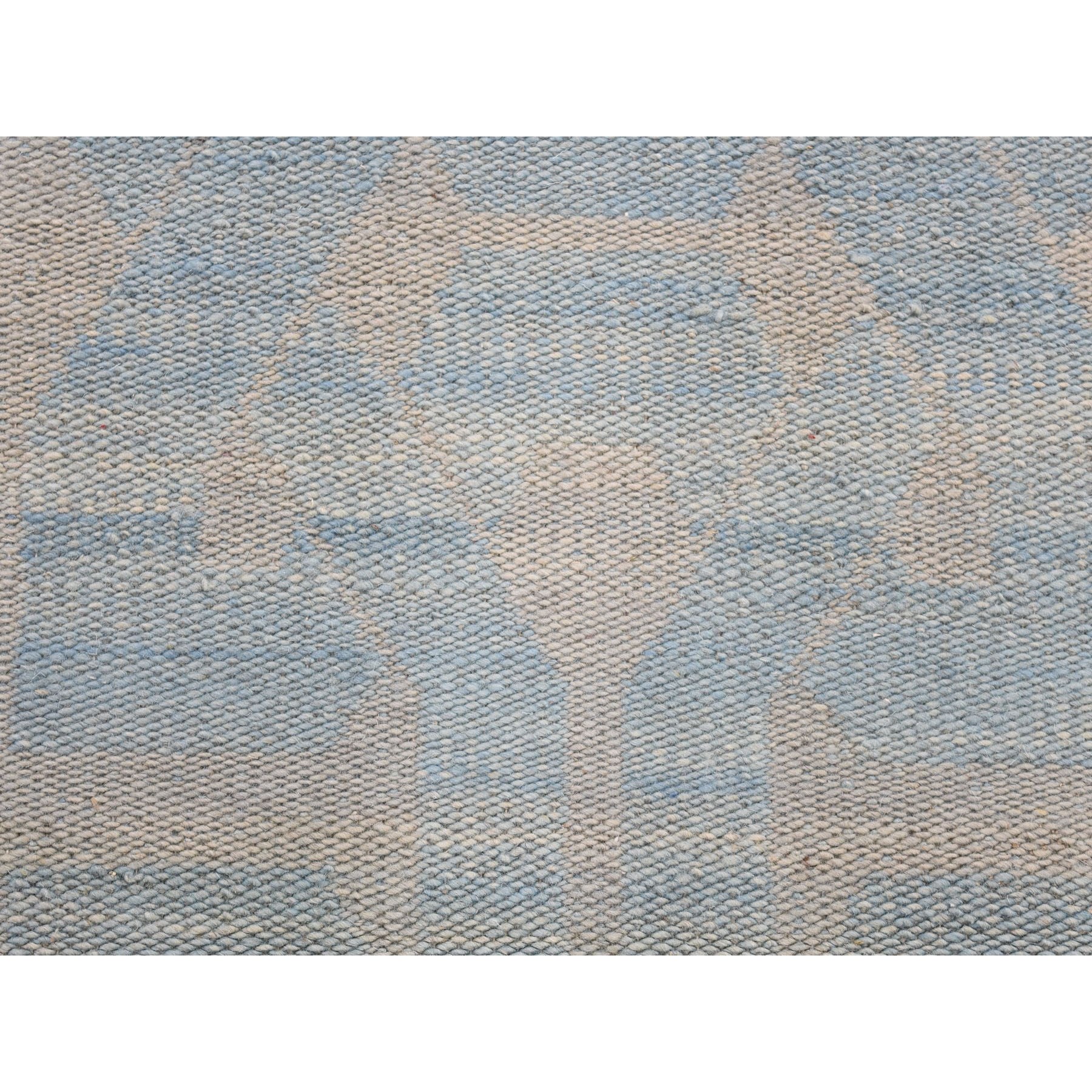 2-6 x9-10  Hand Woven Pure Wool Sky Blue Reversible Kilim Flat Weave Oriental Rug 