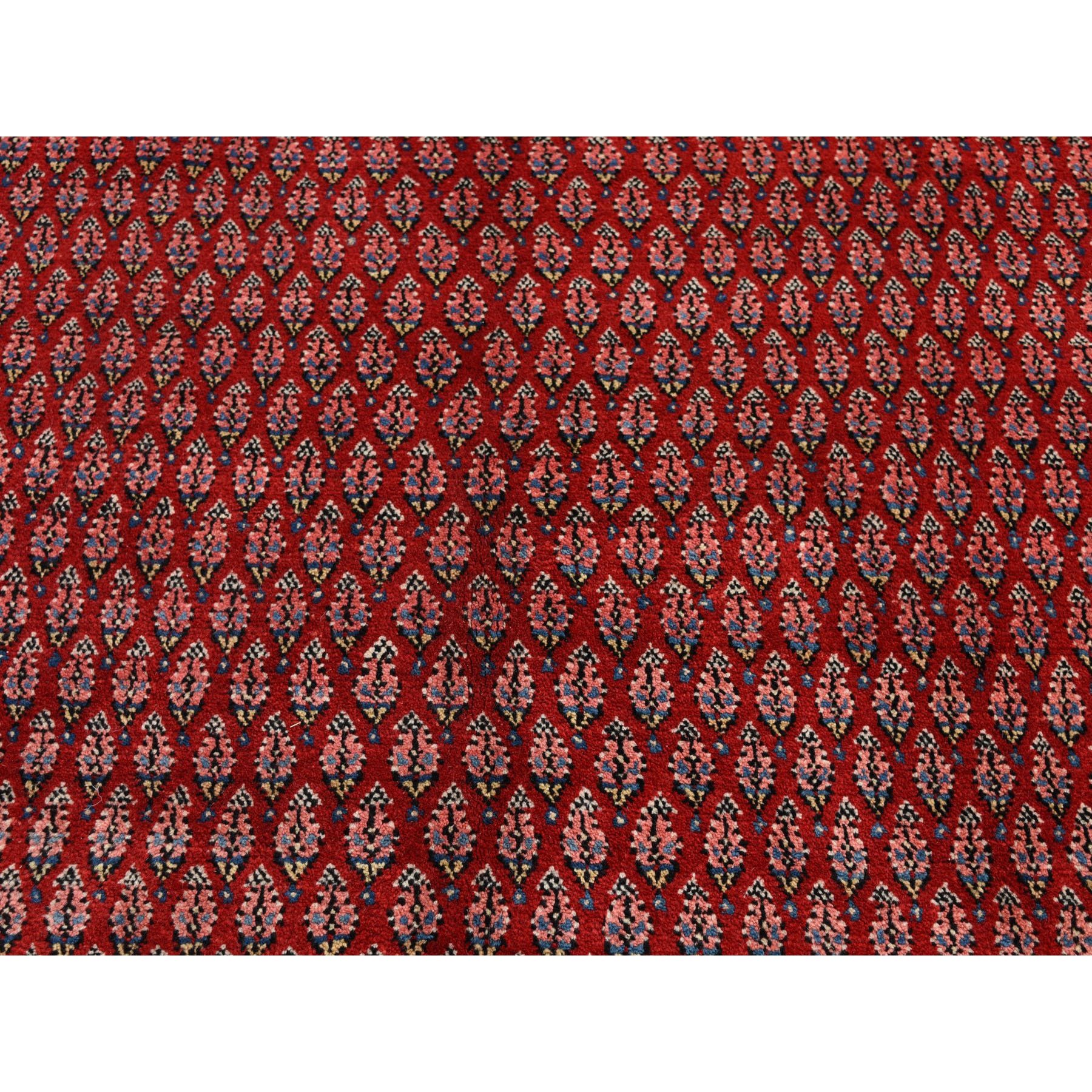 7-10 x11-2  Red New Persian Sarouk Mir With Repetitive Design Pure Wool Oriental Rug 