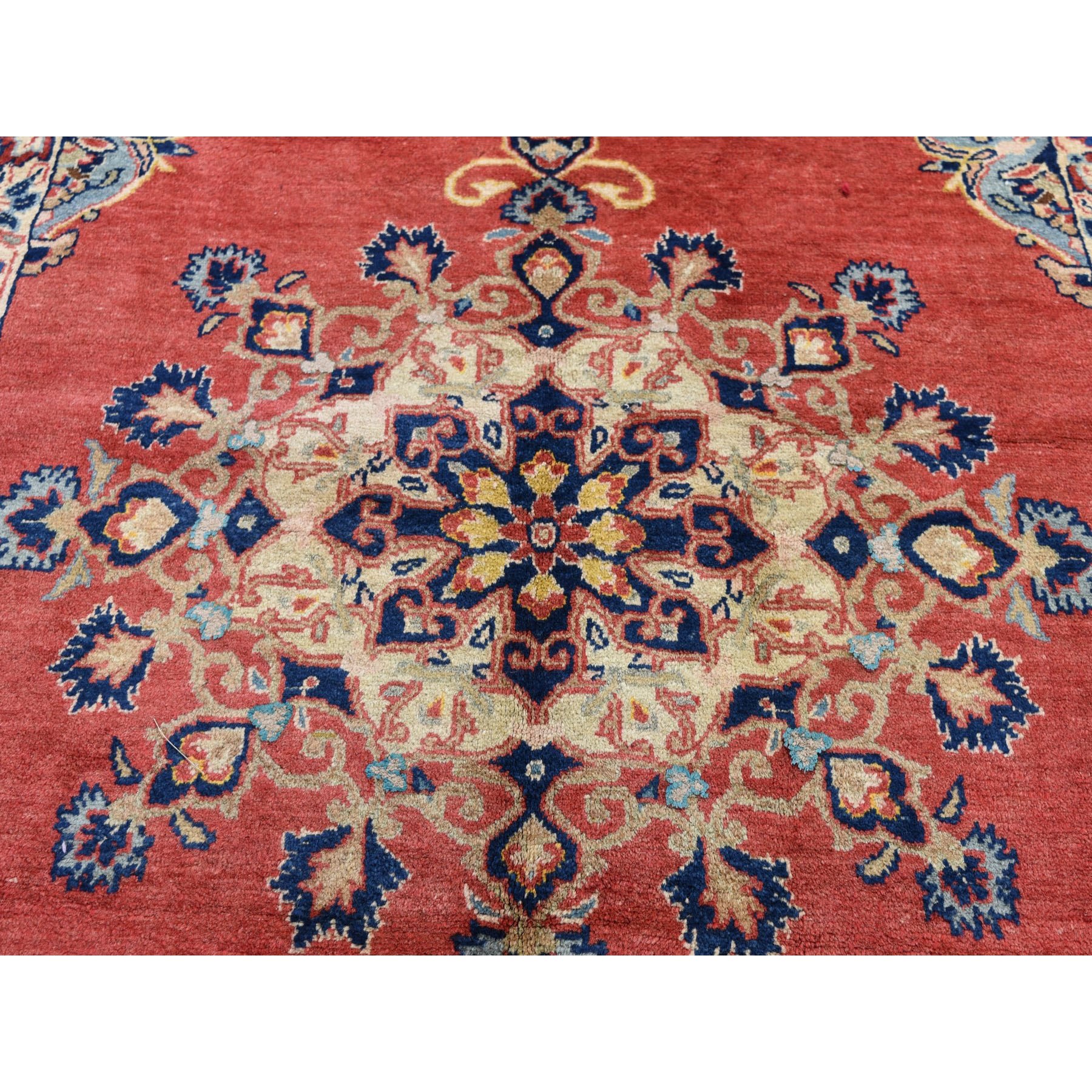 5-9 x9-10  Red Vintage Persian Mahal Open Field Pure Wool Hand Knotted Oriental Rug 